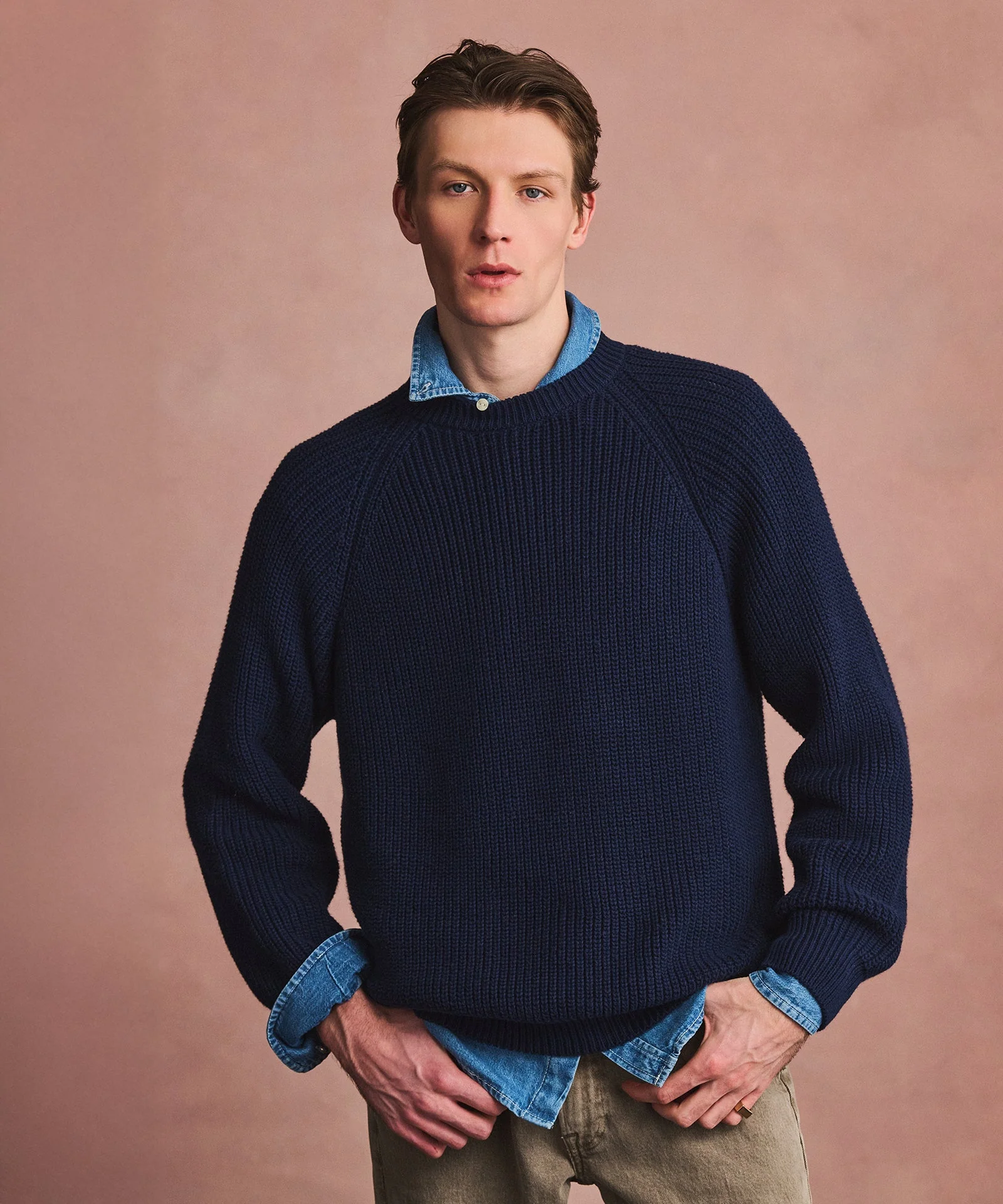 Cotton Fisherman Raglan Crewneck Sweater - Image 14