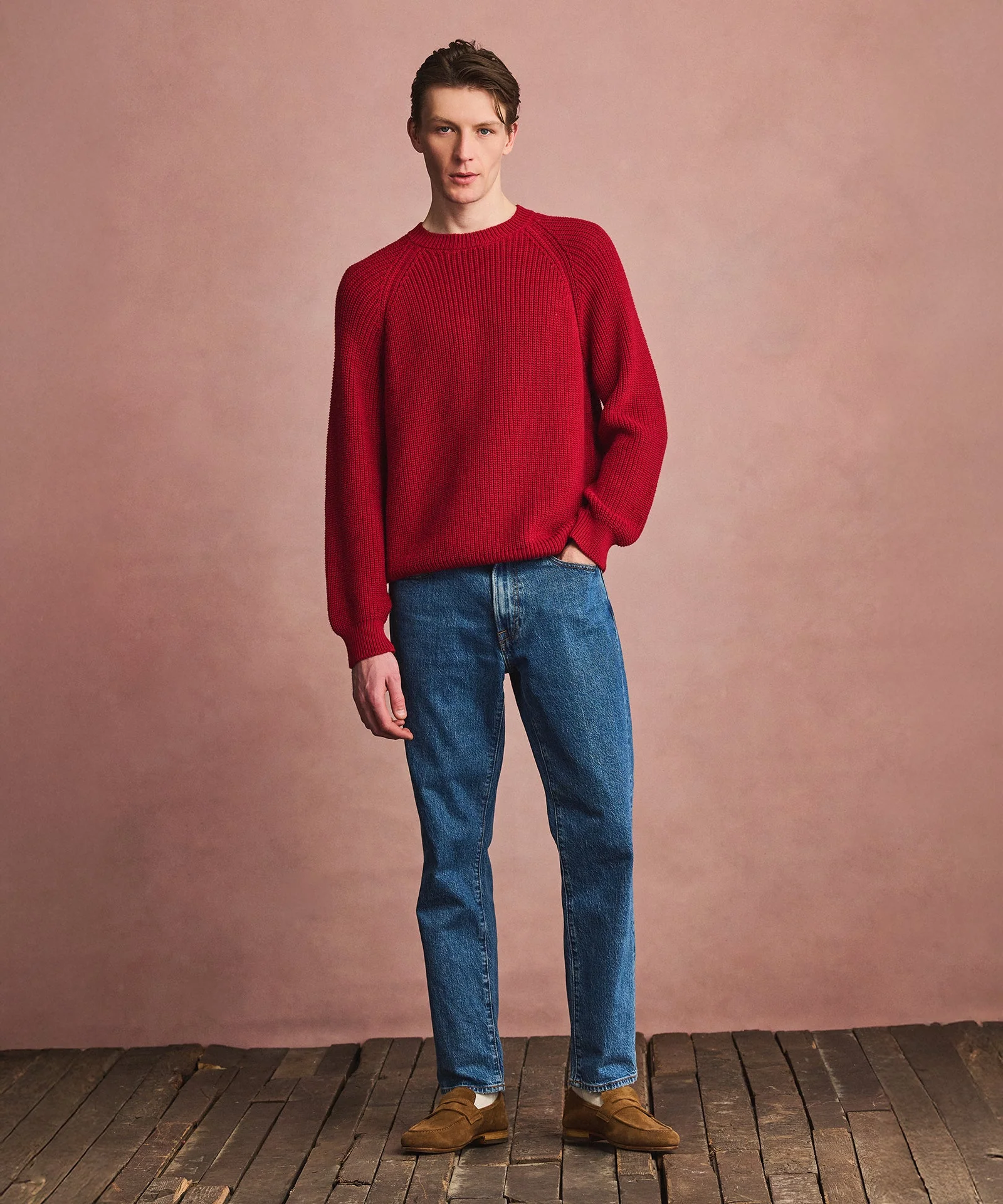 Cotton Fisherman Raglan Crewneck Sweater - Image 5