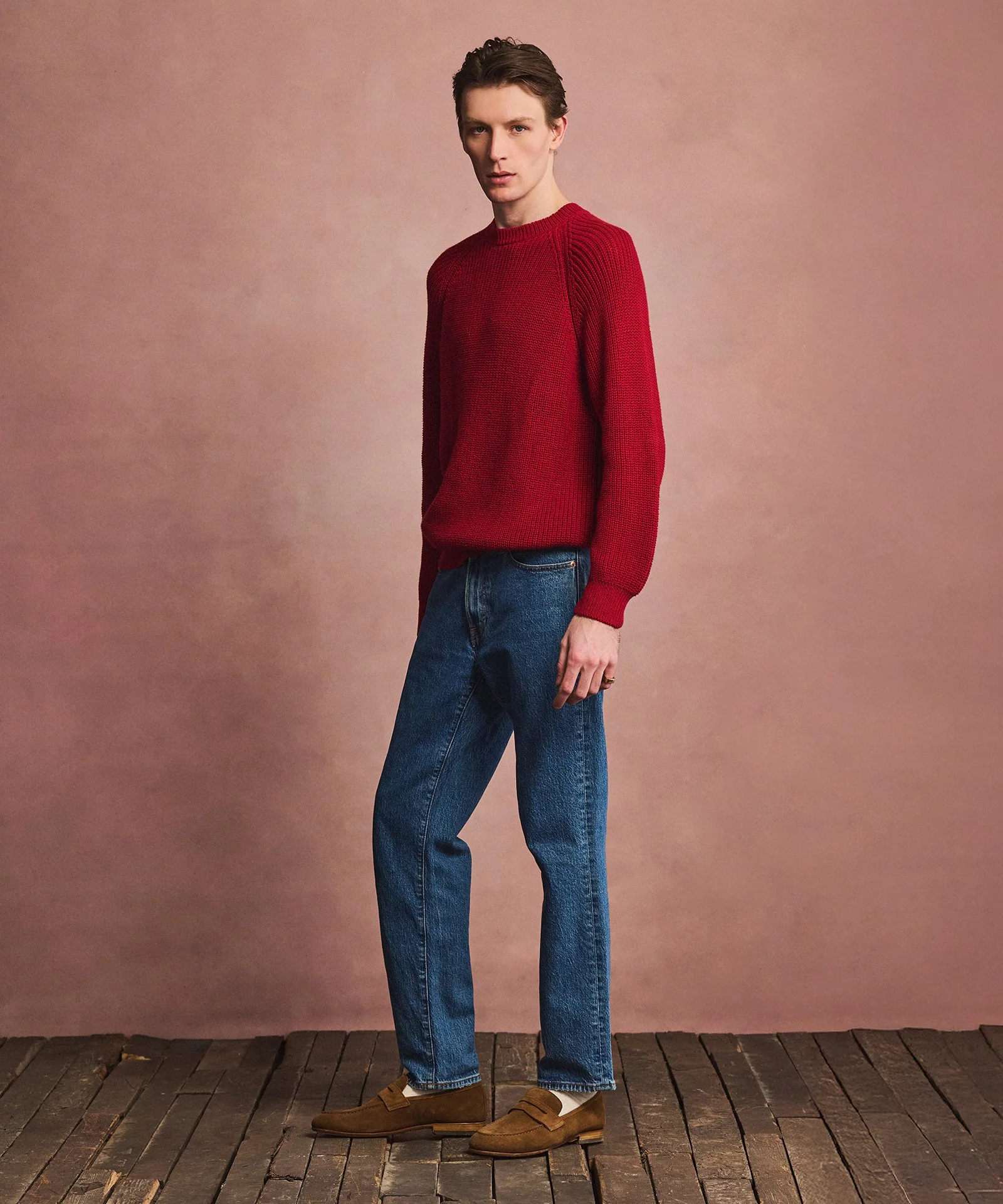 Cotton Fisherman Raglan Crewneck Sweater - Image 6