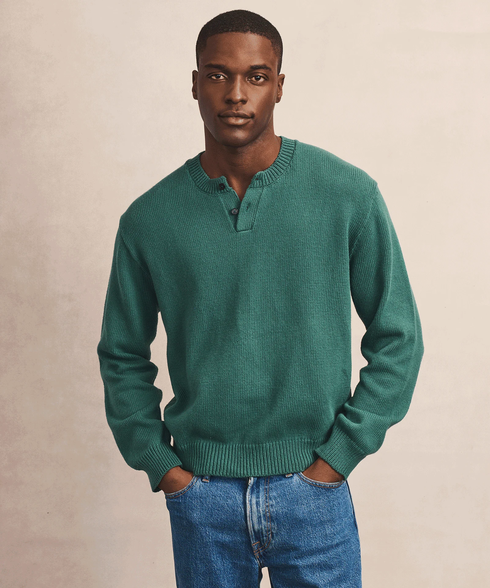 Cotton Henley Sweater