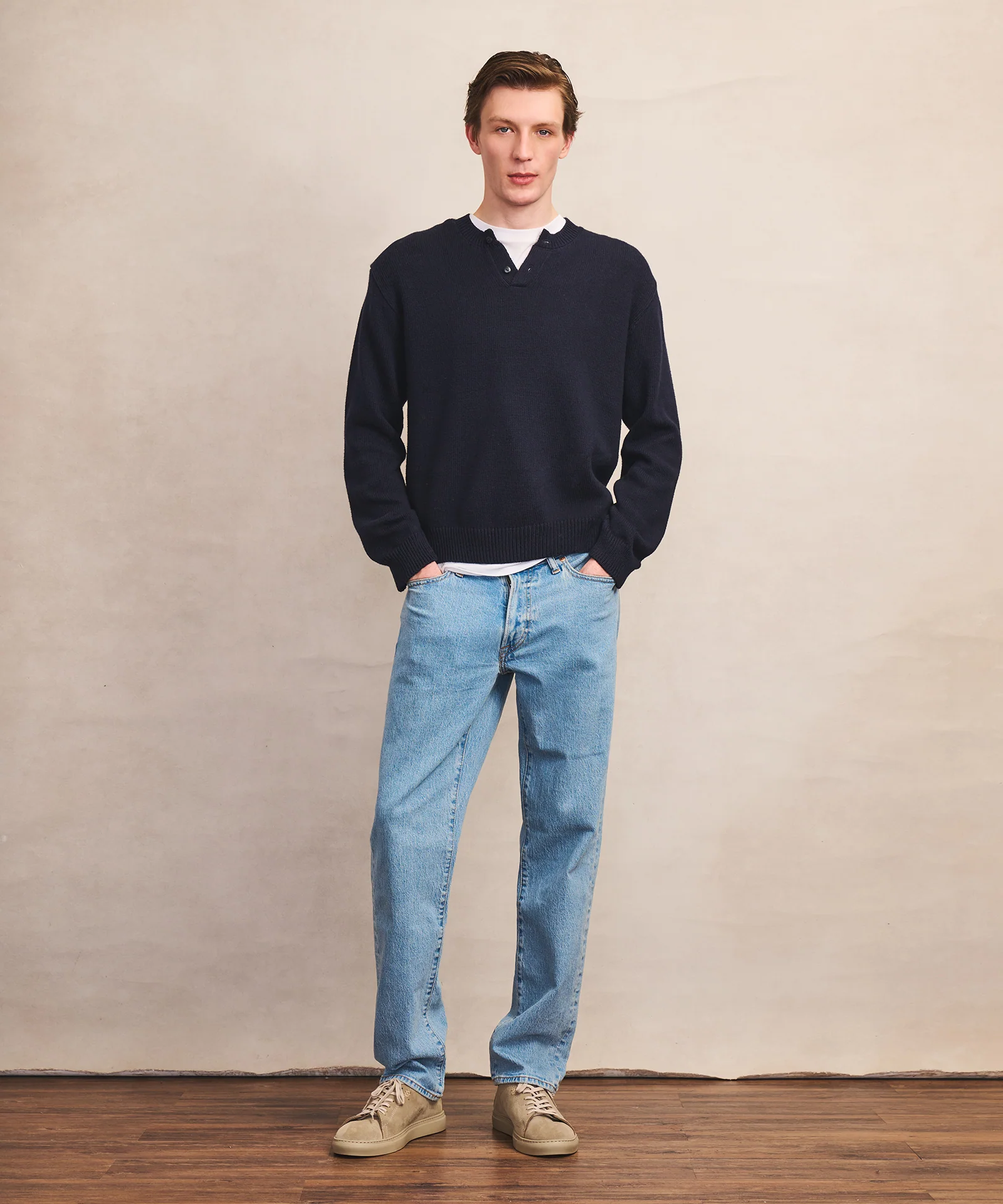 Cotton Henley Sweater - Image 3