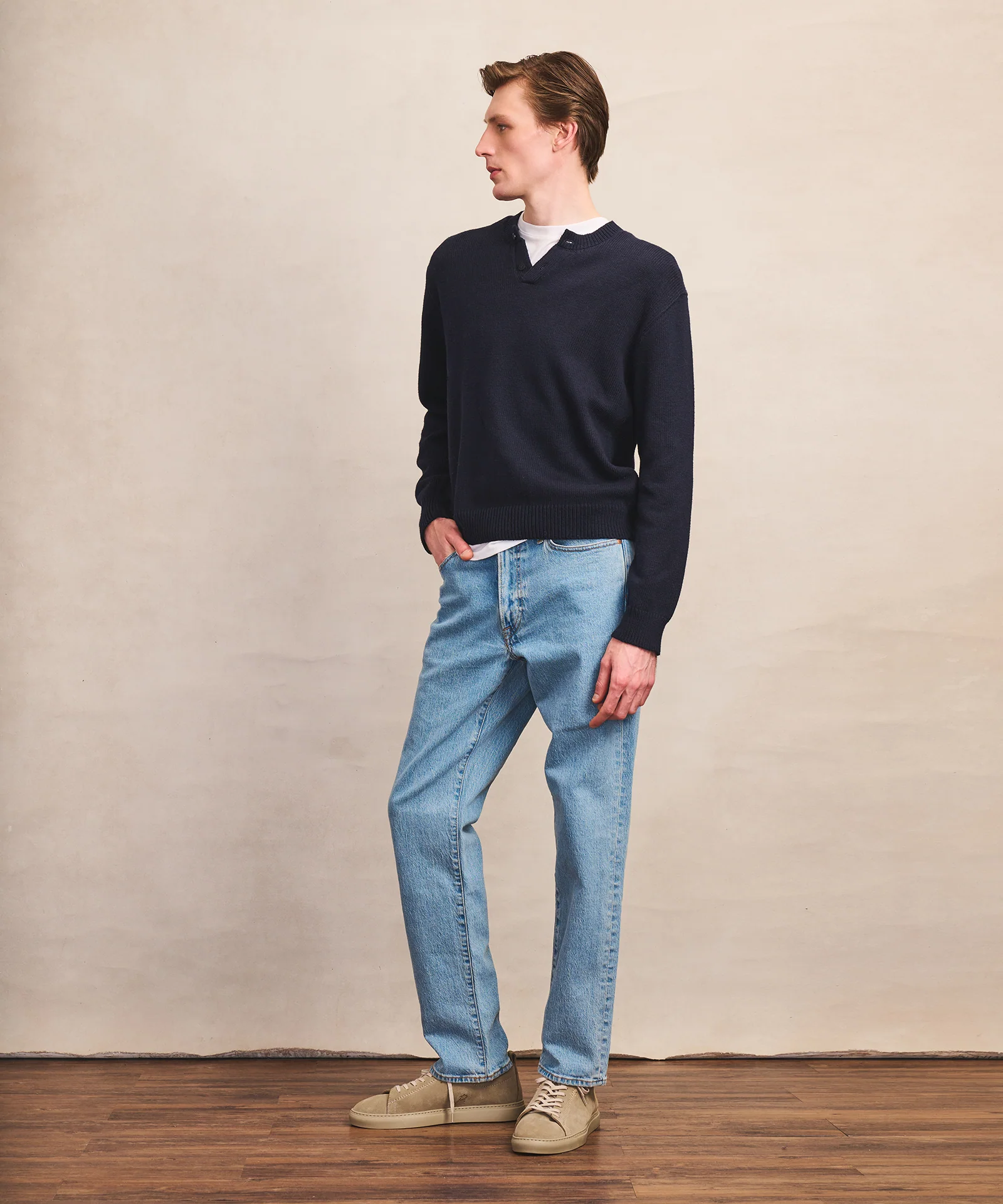 Cotton Henley Sweater - Image 5