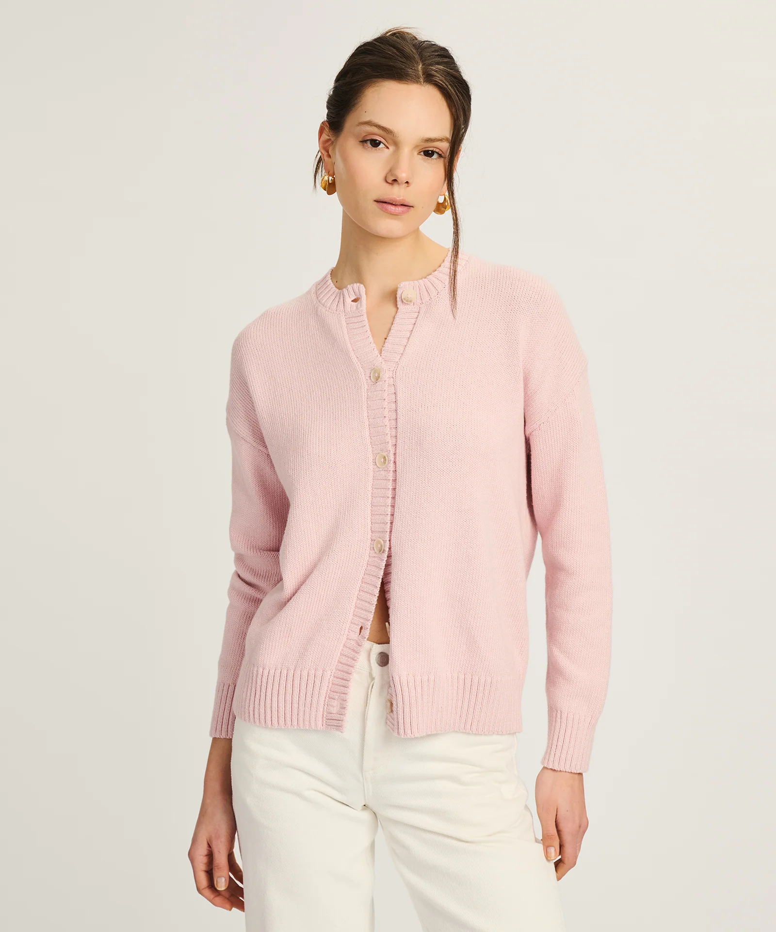 Cotton High Neck Cardigan - Image 12
