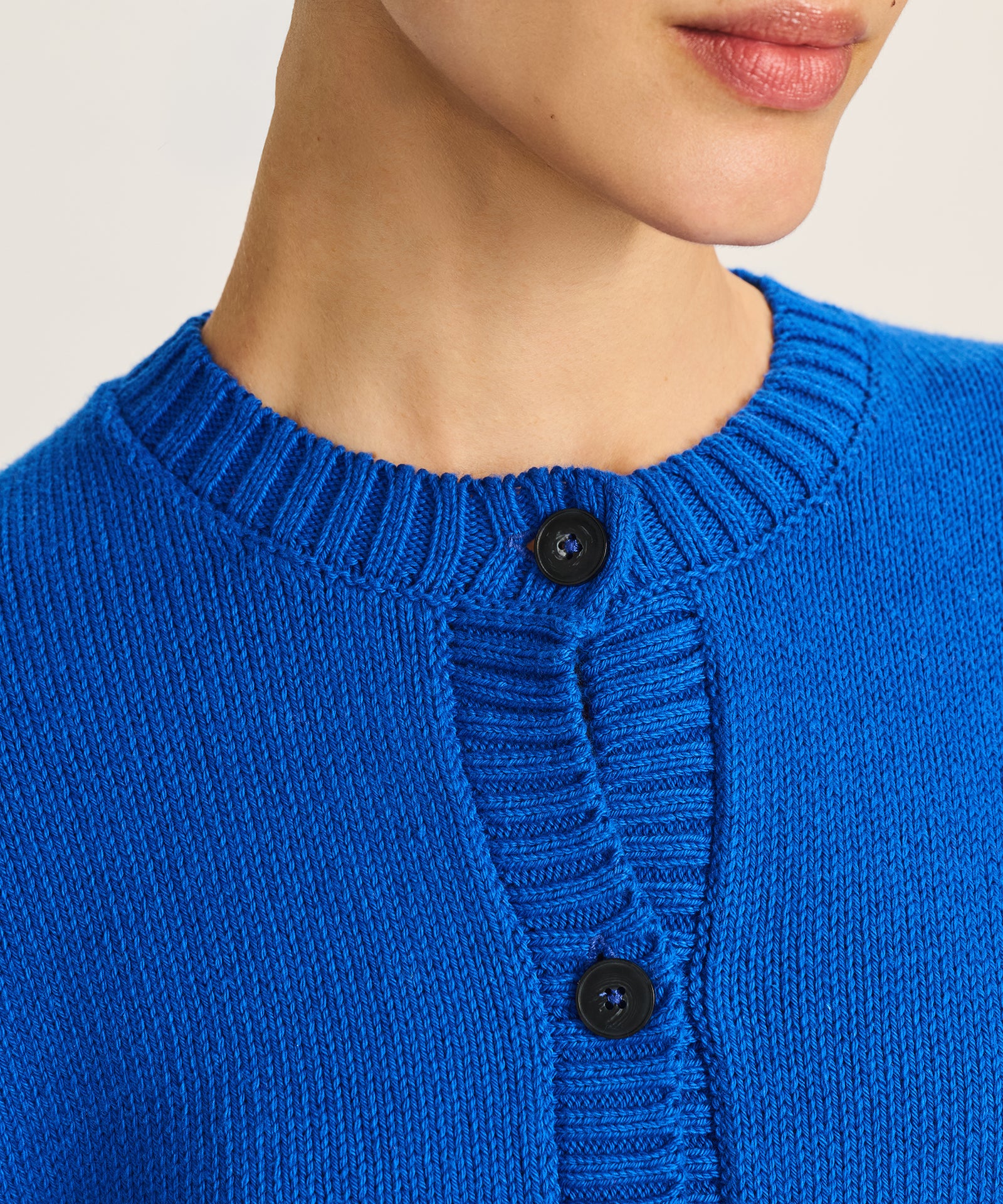 Cotton High Neck Cardigan - Image 3