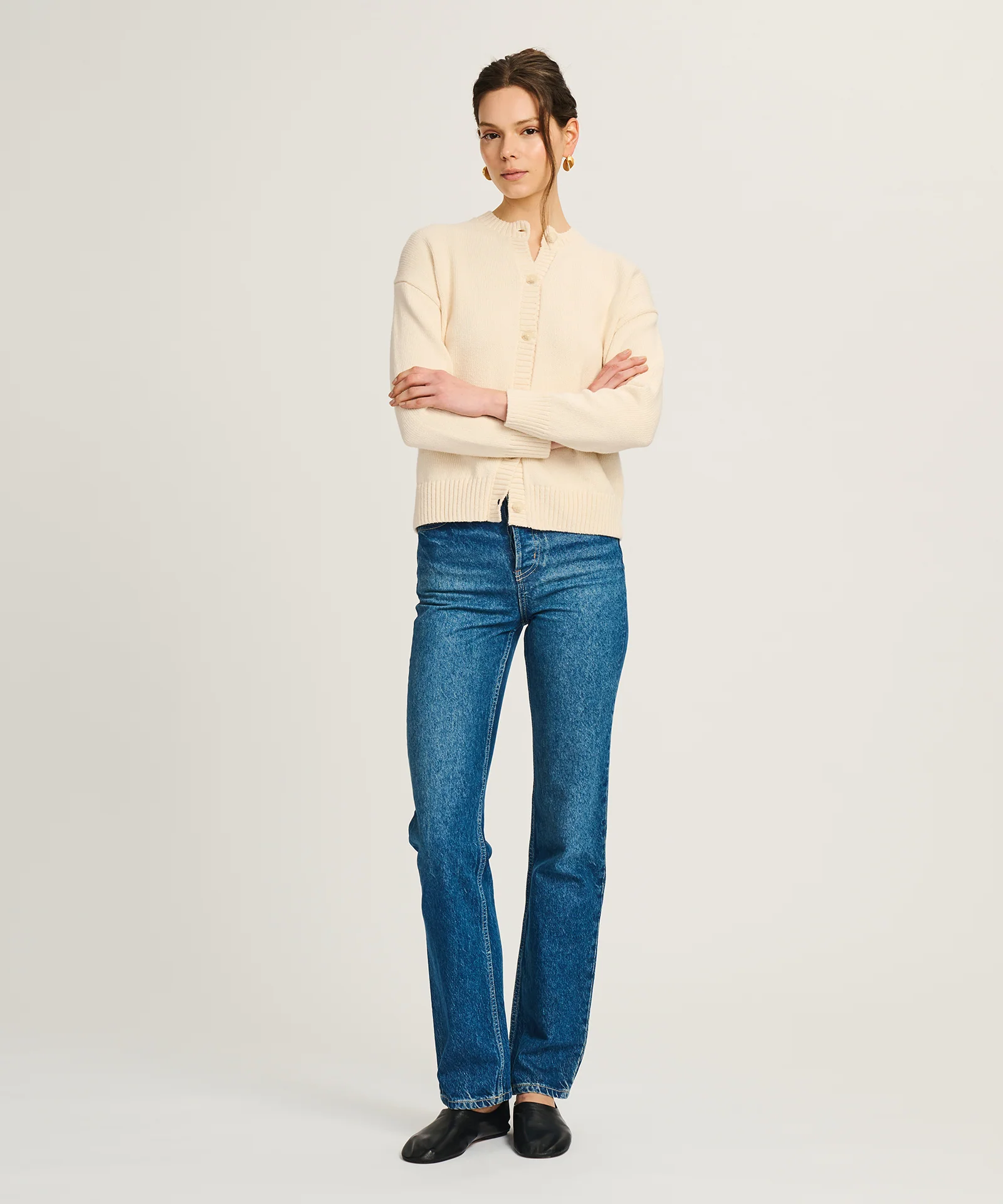 Cotton High Neck Cardigan - Image 8