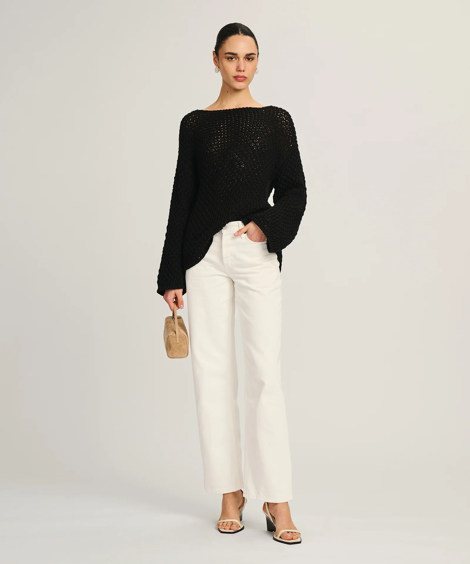Cotton Open Stitch Boatneck Tunic - Image 3
