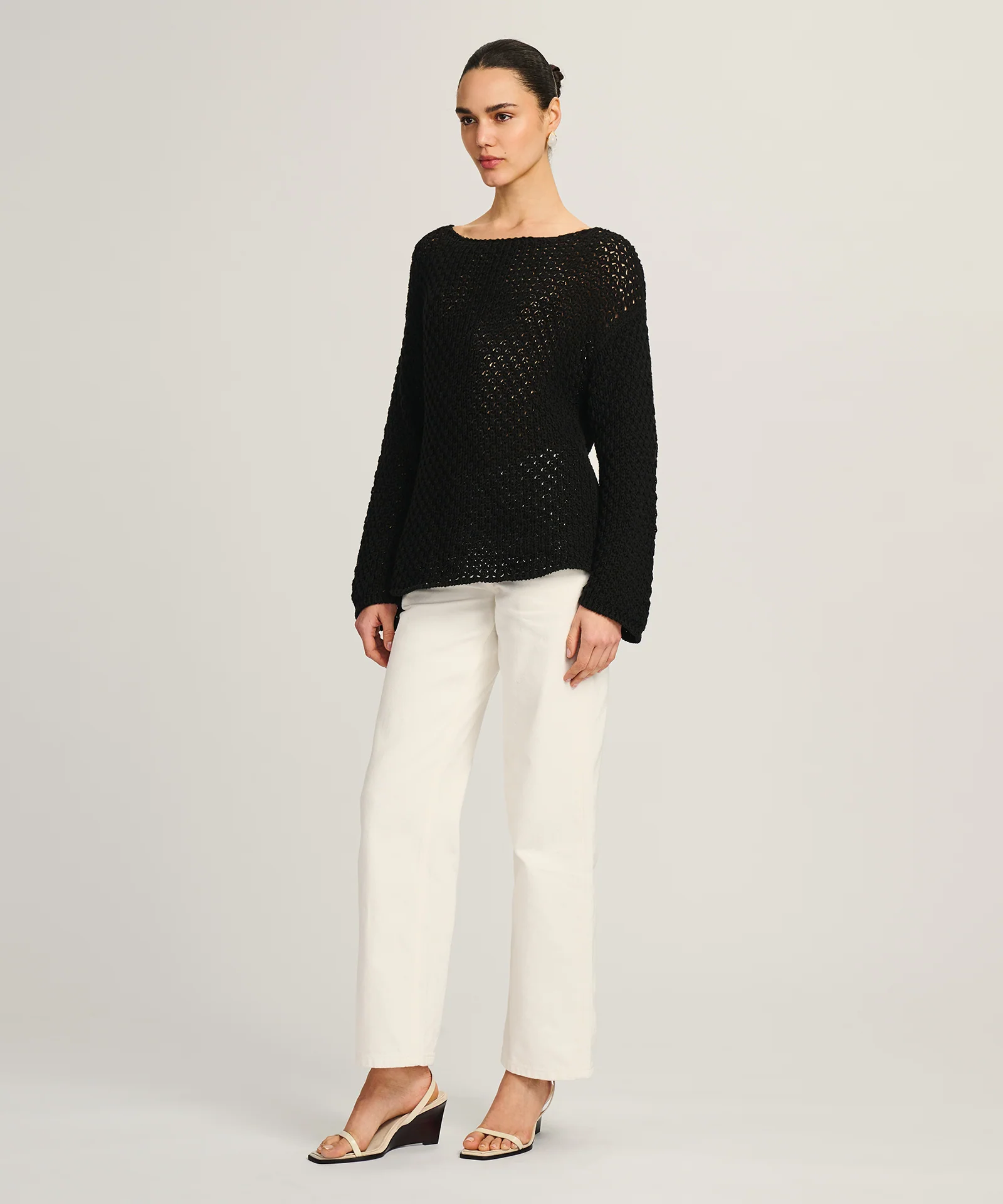 Cotton Open Stitch Boatneck Tunic - Image 5