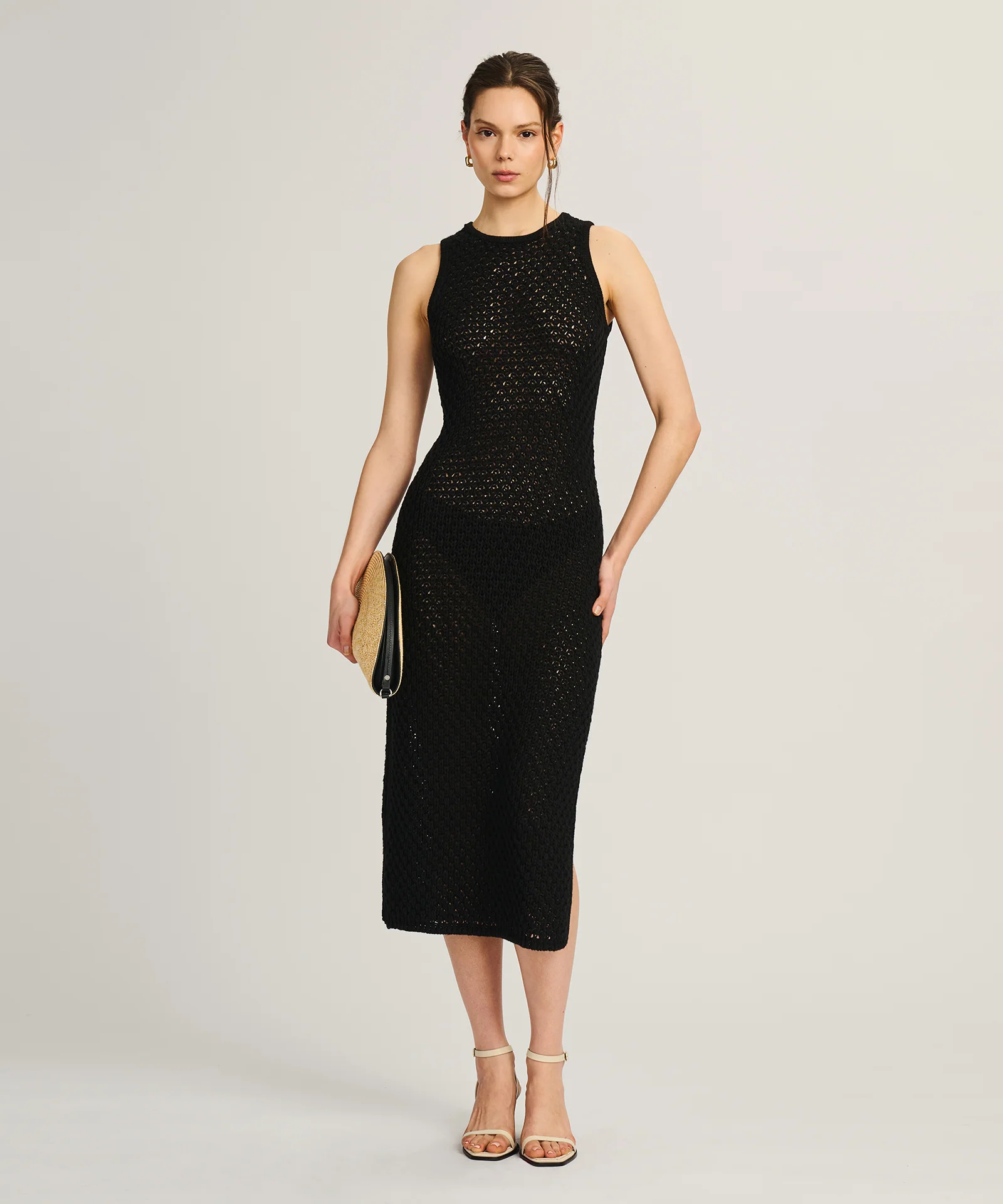 Cotton Open Stitch Tank Dress