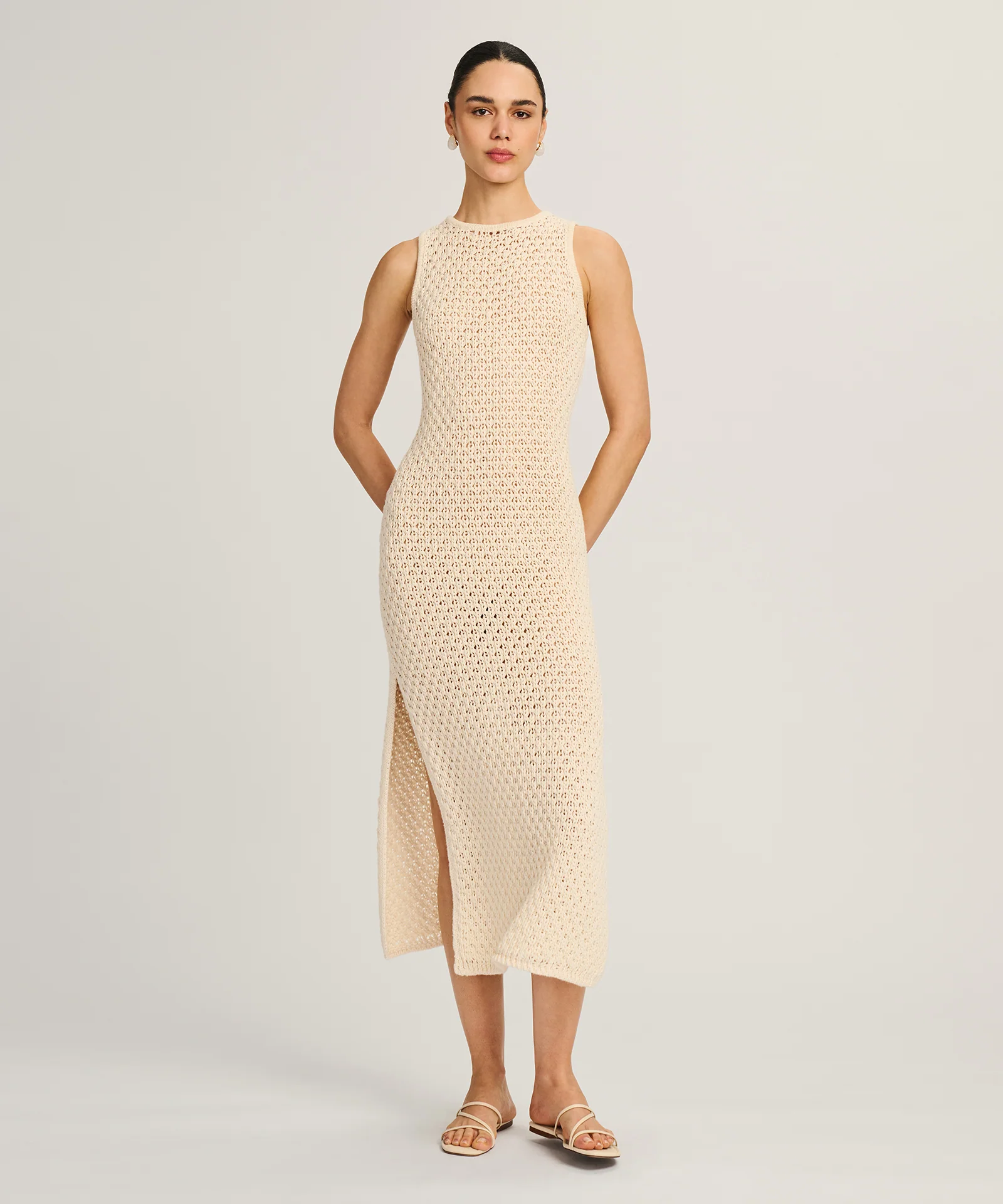Cotton Open Stitch Tank Dress - Image 4