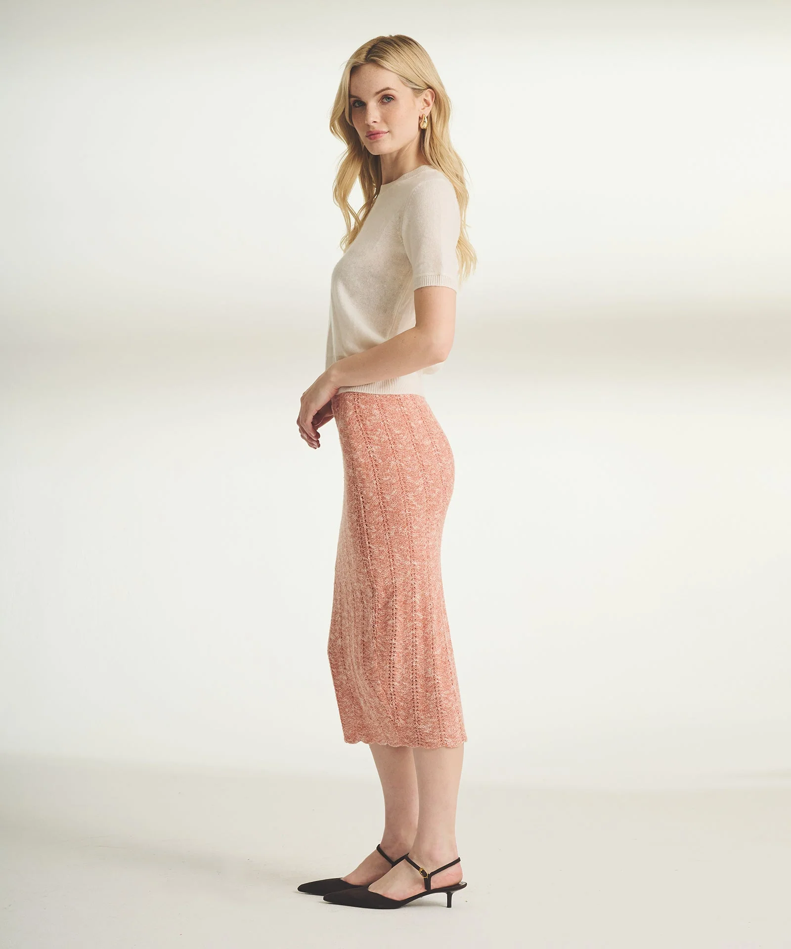 Cotton Silk Pointelle Skirt - Image 3