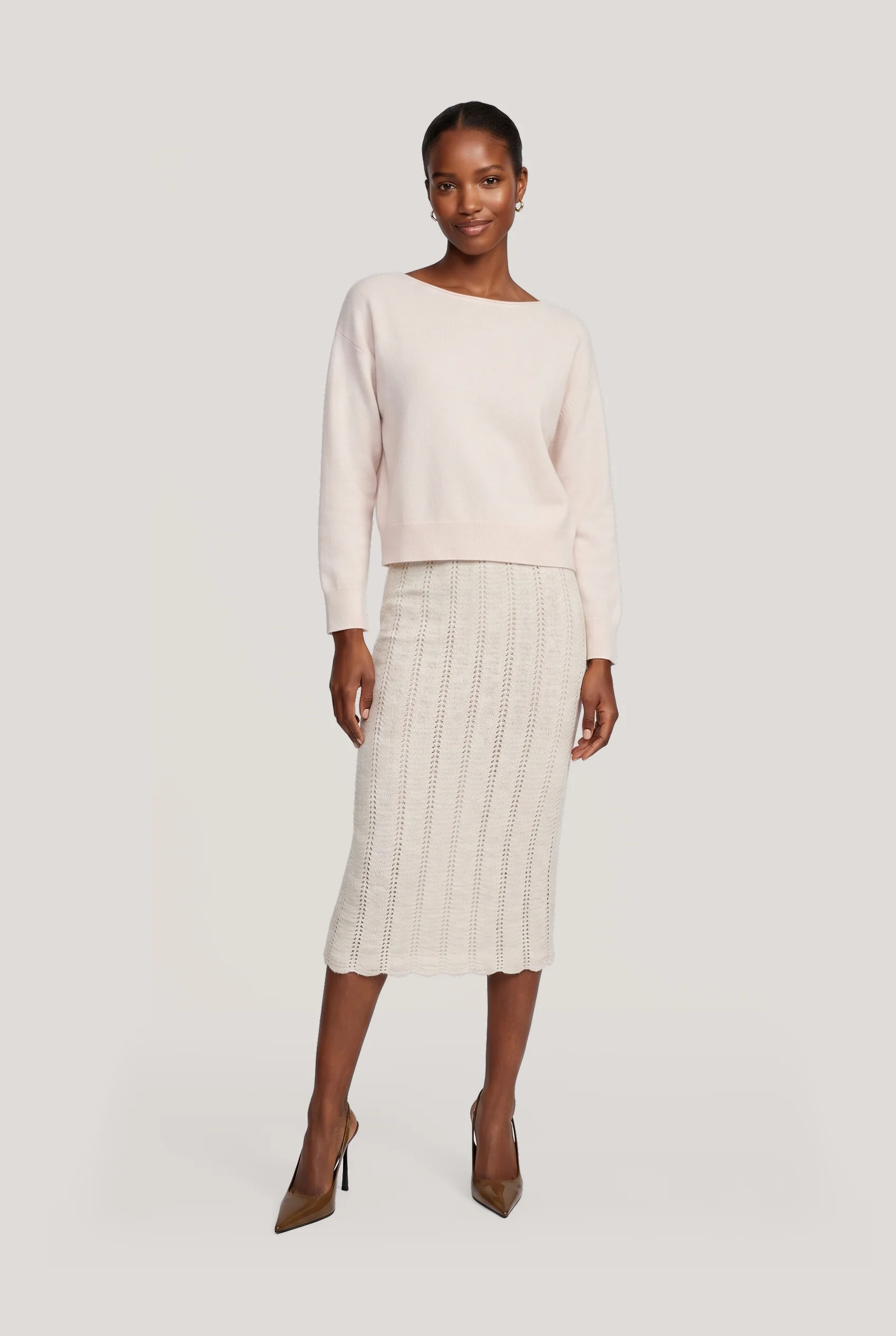 Cotton Silk Pointelle Skirt - Image 6