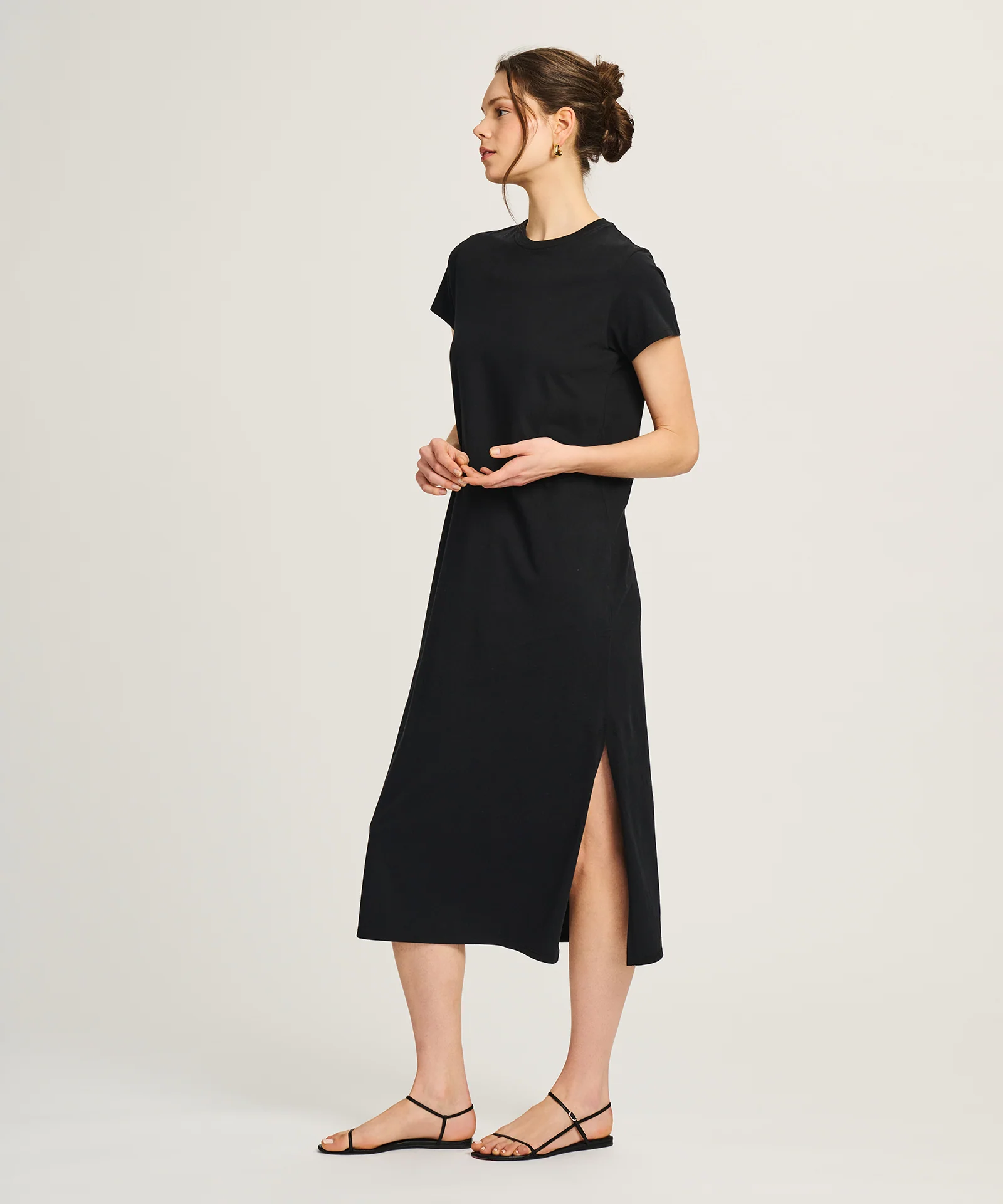 Lightweight Brushed Cotton T-Shirt Dress - Image 4