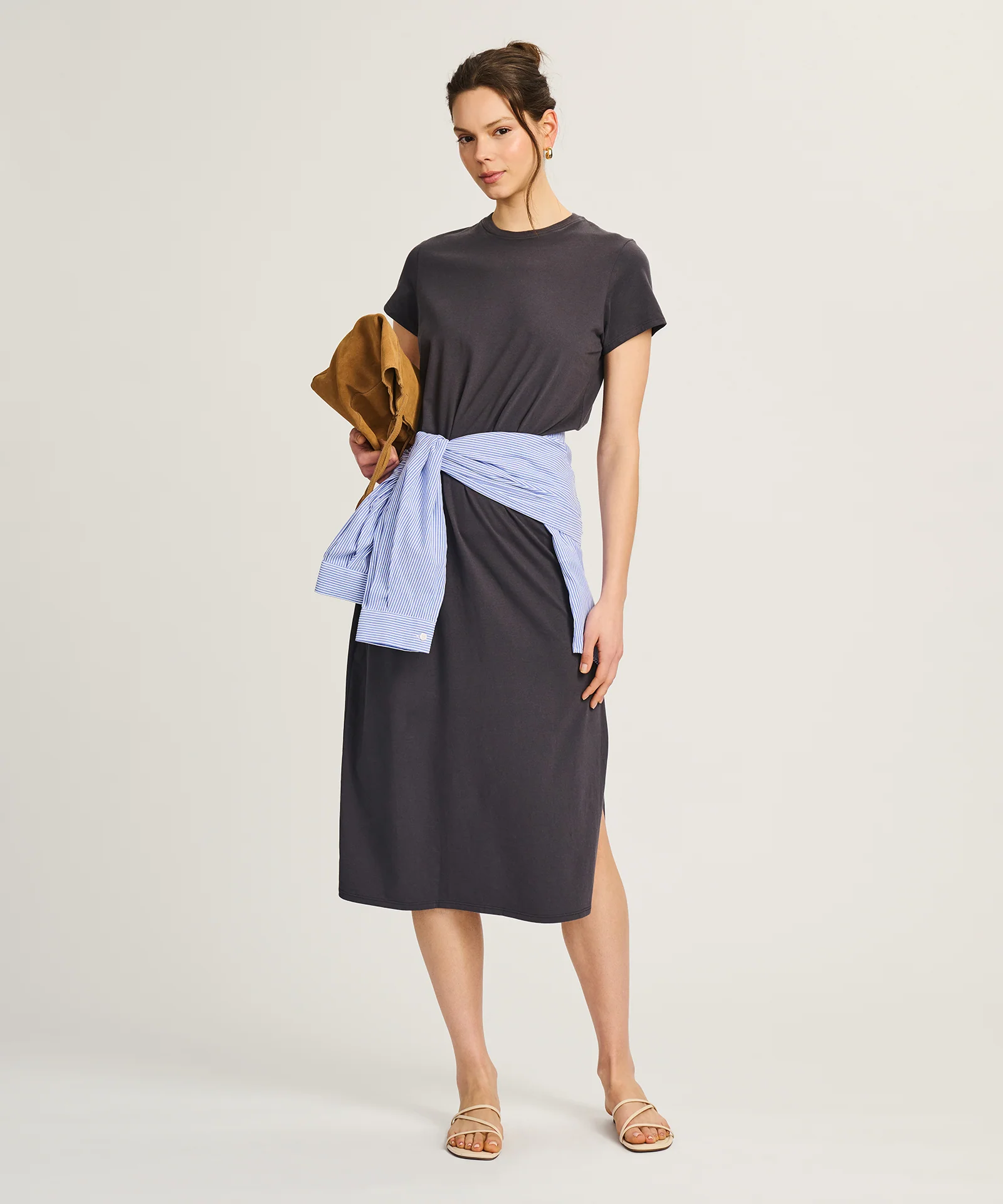 Lightweight Brushed Cotton T-Shirt Dress - Image 6