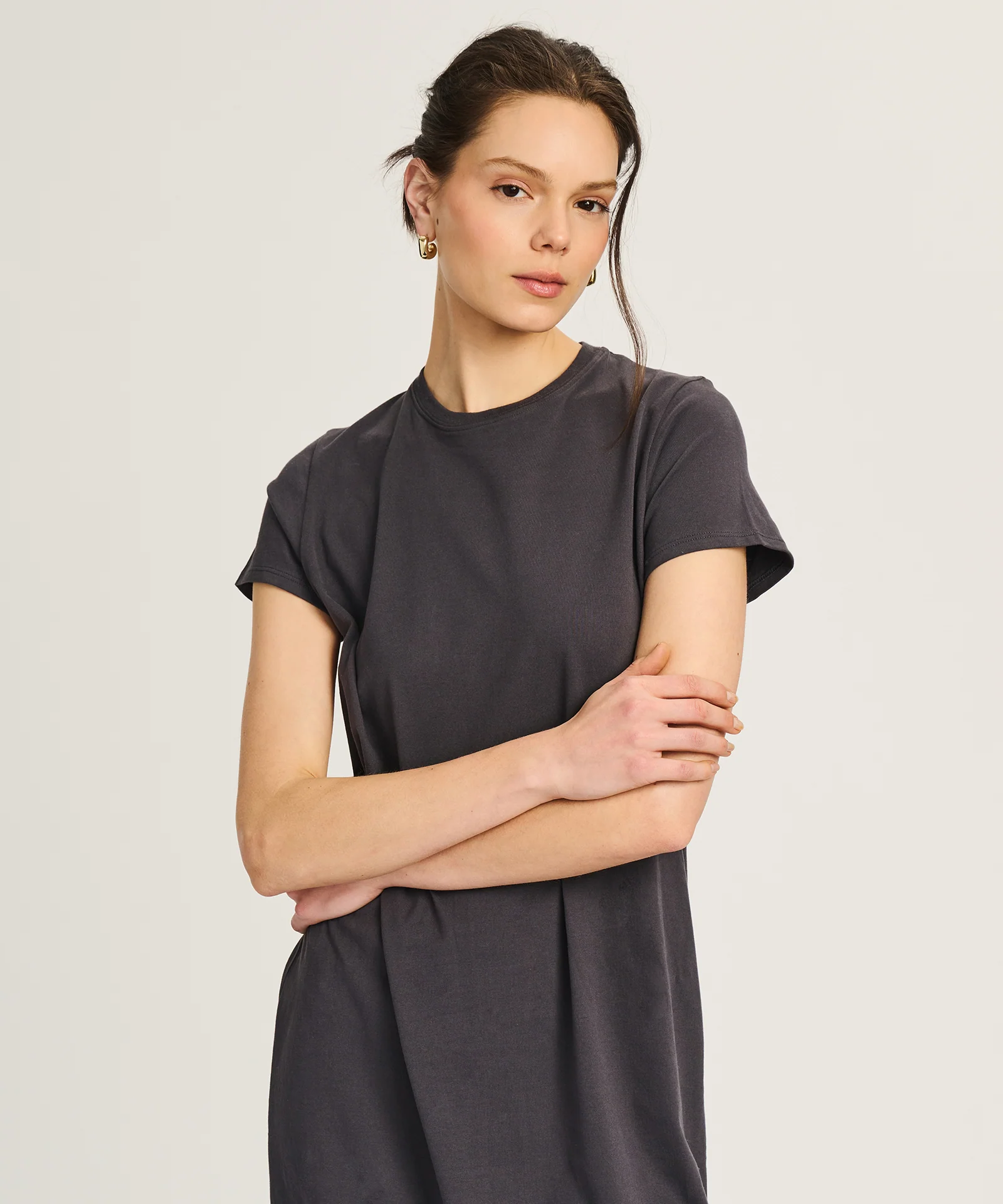 Lightweight Brushed Cotton T-Shirt Dress - Image 8
