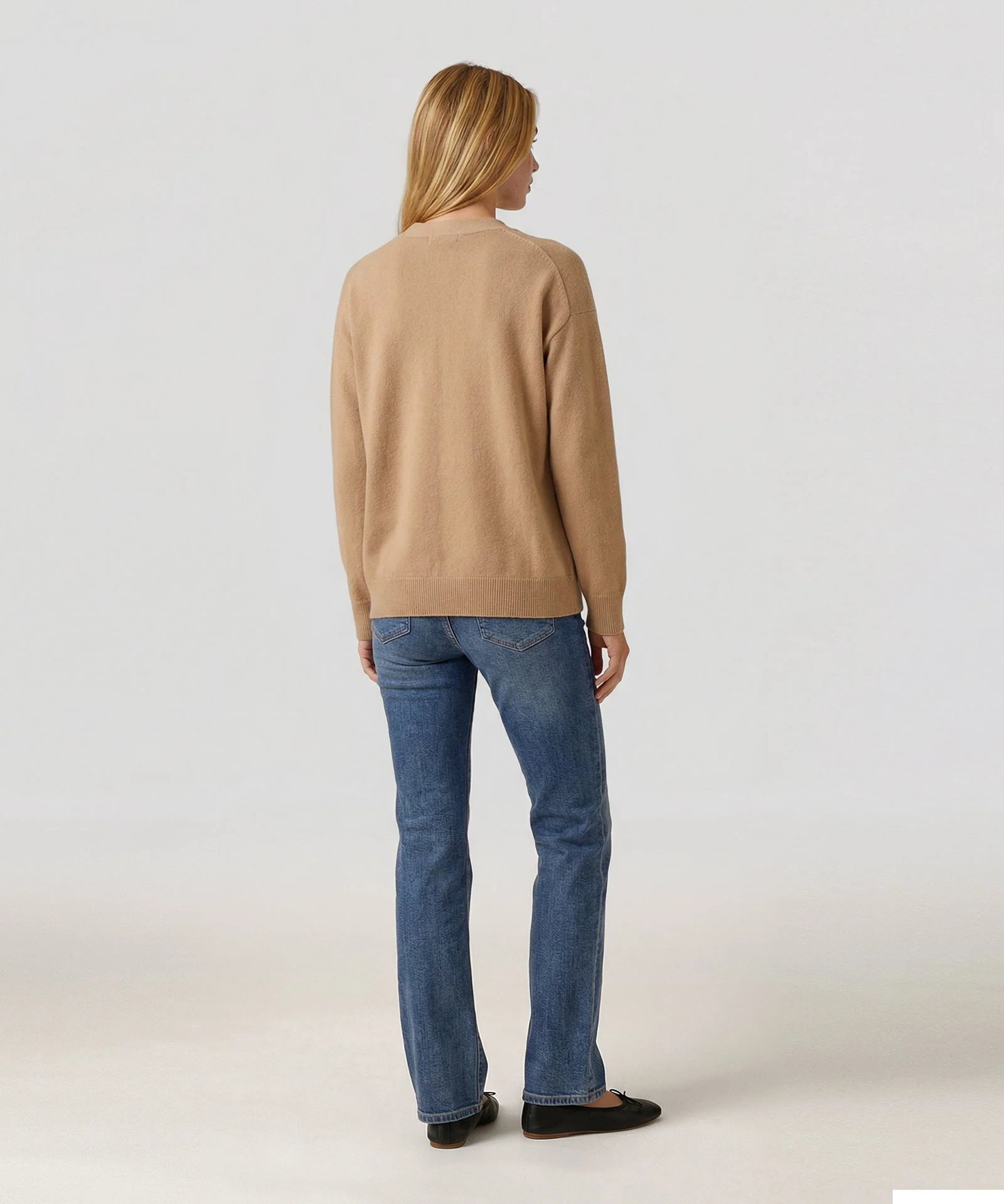 Cashmere Drop Shoulder V-Neck Cardigan - Image 12