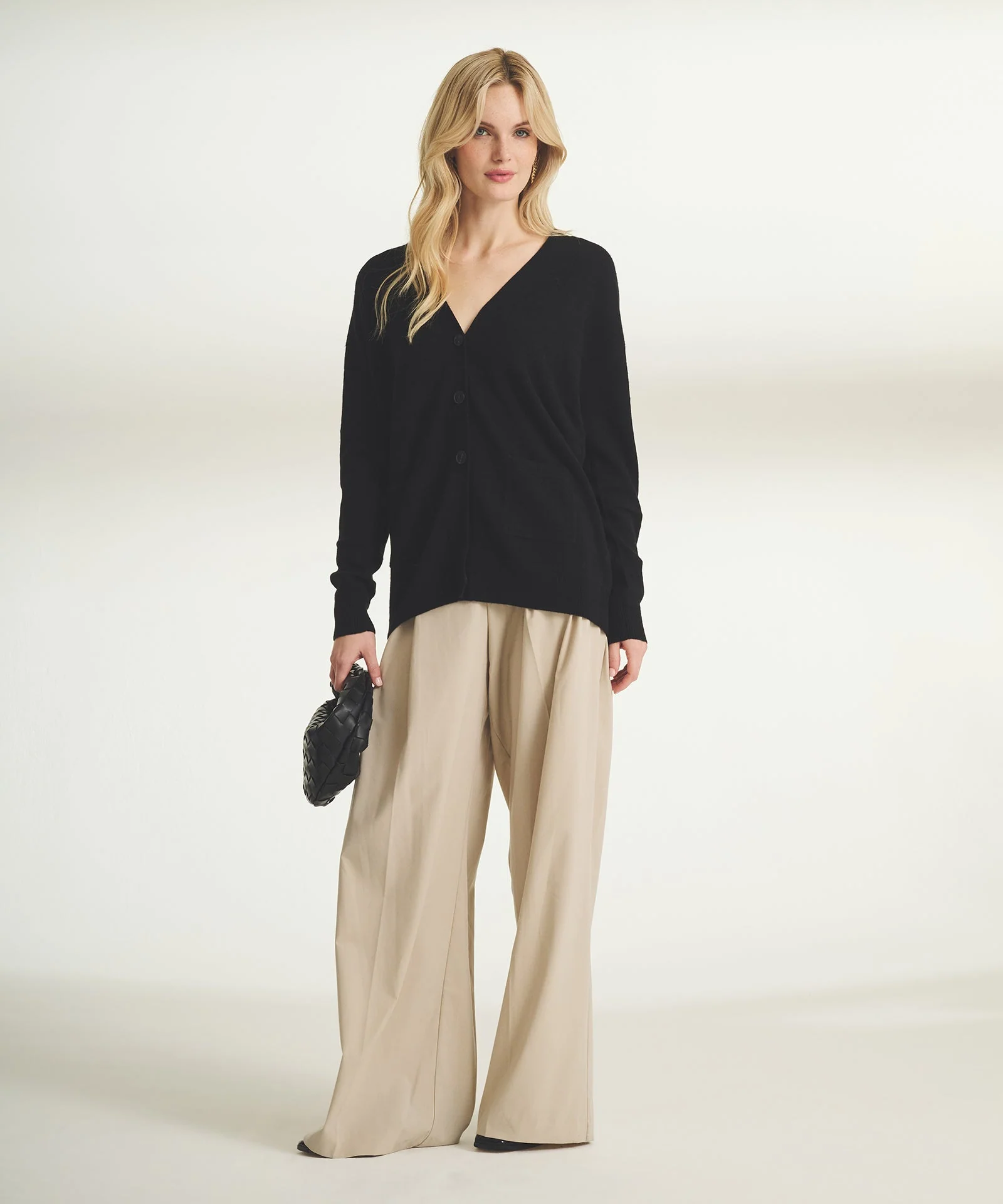 Cashmere Drop Shoulder V-Neck Cardigan - Image 4