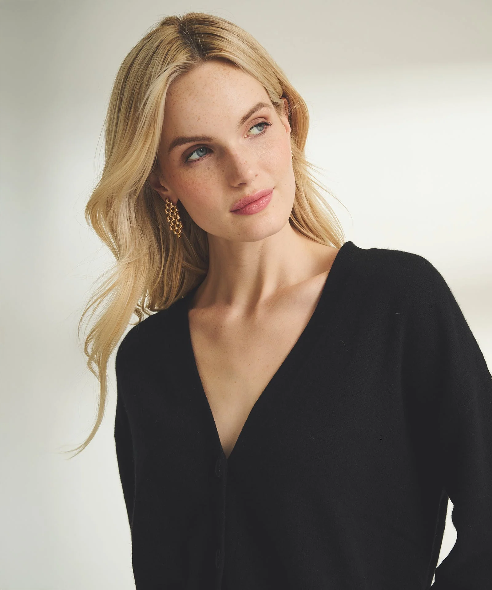 Cashmere Drop Shoulder V-Neck Cardigan - Image 5