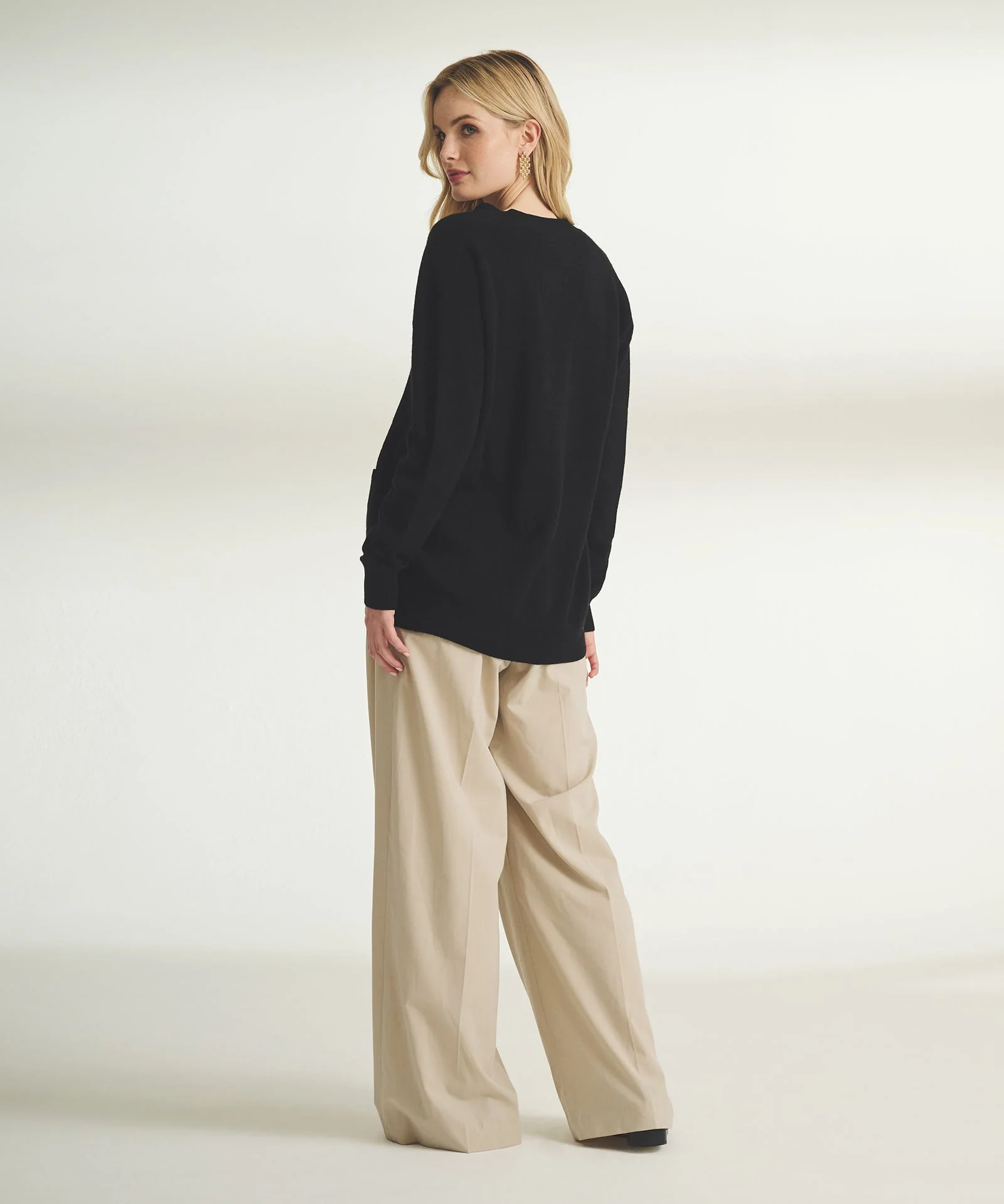 Cashmere Drop Shoulder V-Neck Cardigan - Image 7