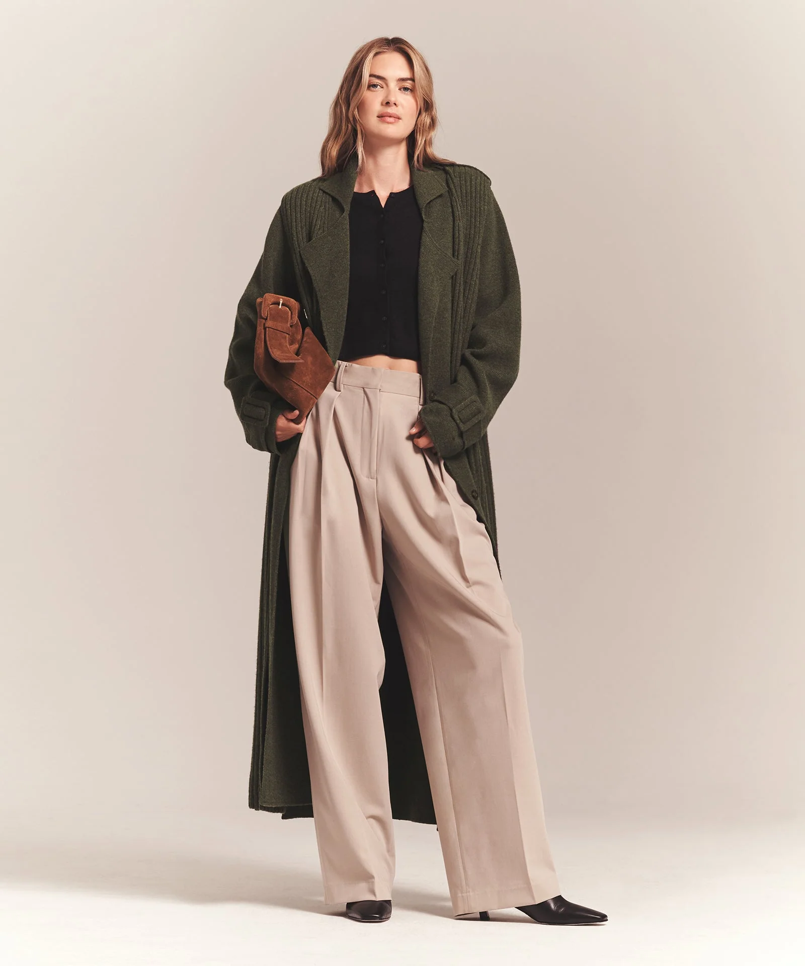 Full Length Two Piece Knit Coat - Image 3