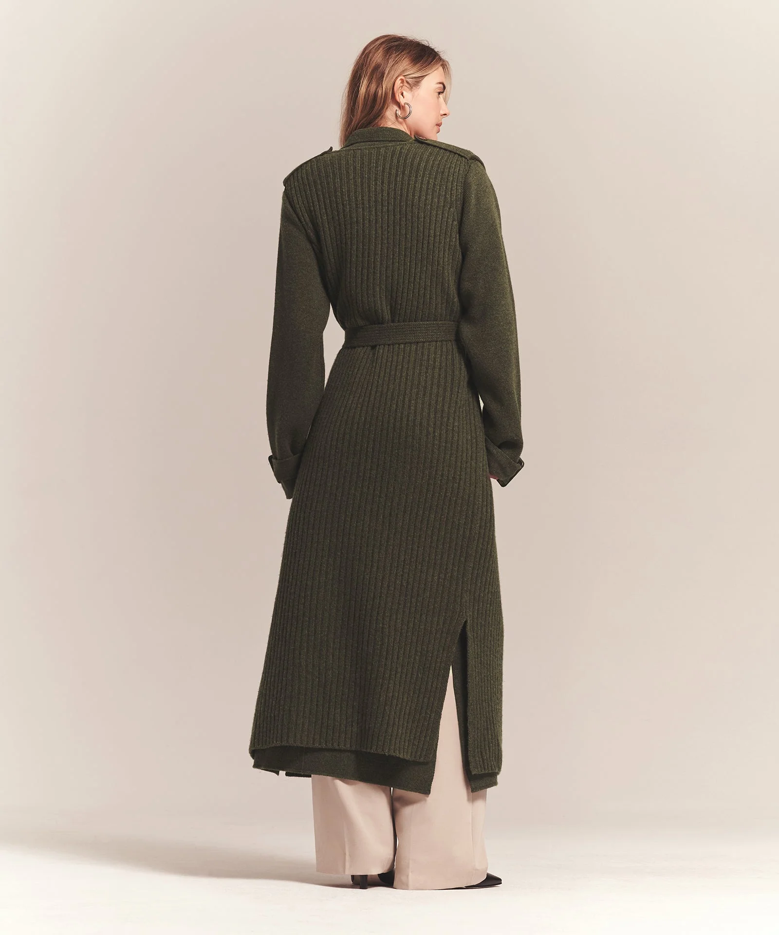 Full Length Two Piece Knit Coat - Image 5
