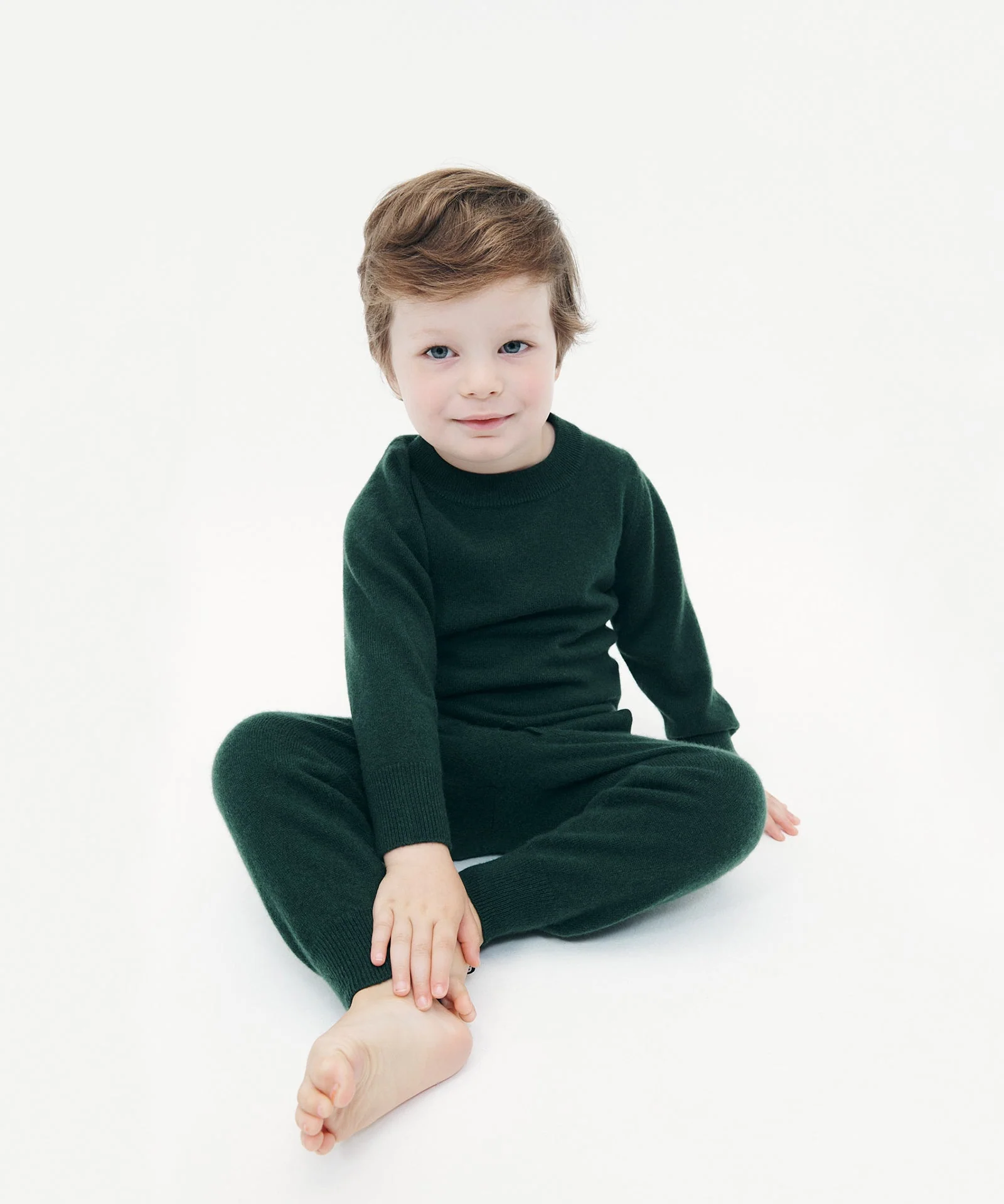Kid's Signature Cashmere Crewneck Jogger Set - Image 23