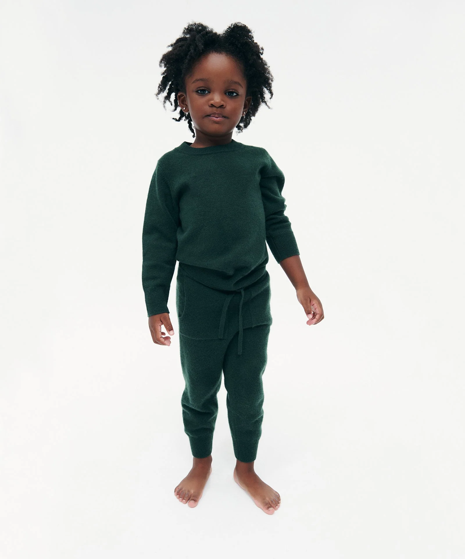 Kid's Signature Cashmere Crewneck Jogger Set - Image 3