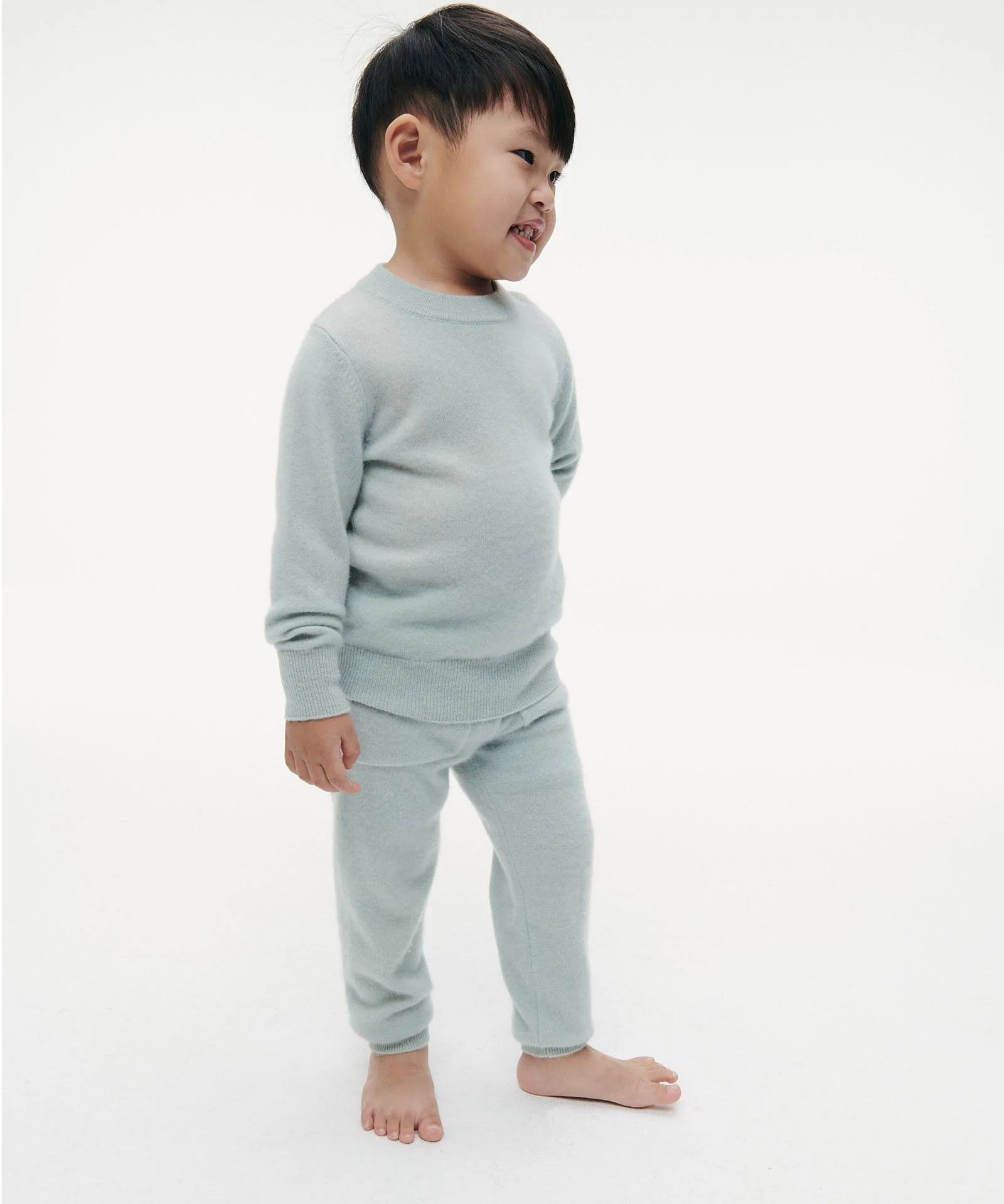 Kid's Signature Cashmere Crewneck Jogger Set - Image 9