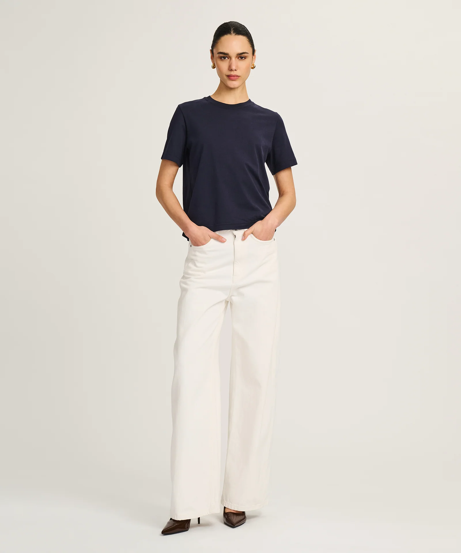 Lightweight Brushed Cotton Relaxed Tee - Image 13