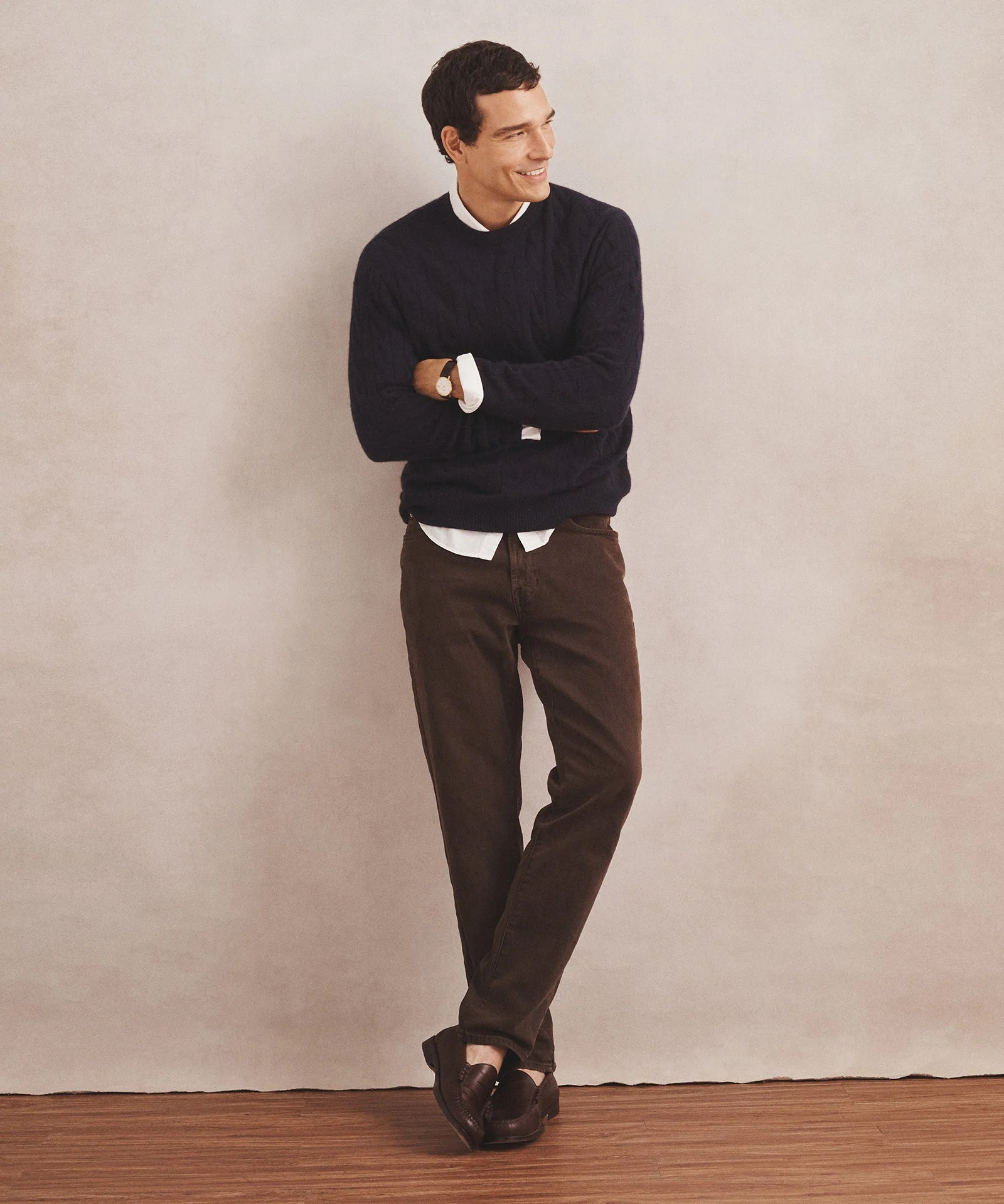 Lightweight Cashmere Cable Crewneck Sweater - Image 14