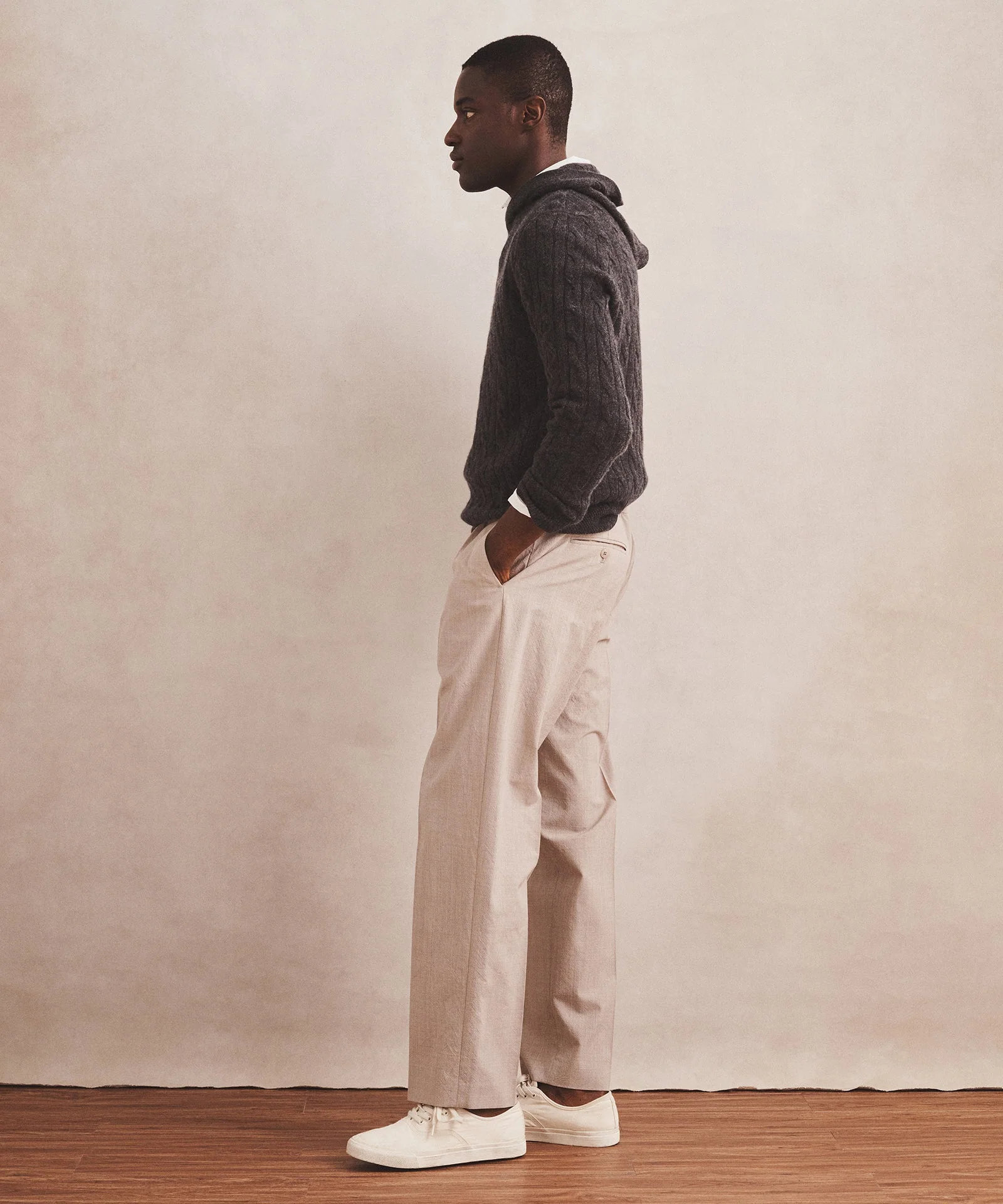 Lightweight Cashmere Cable Hoodie - Image 11