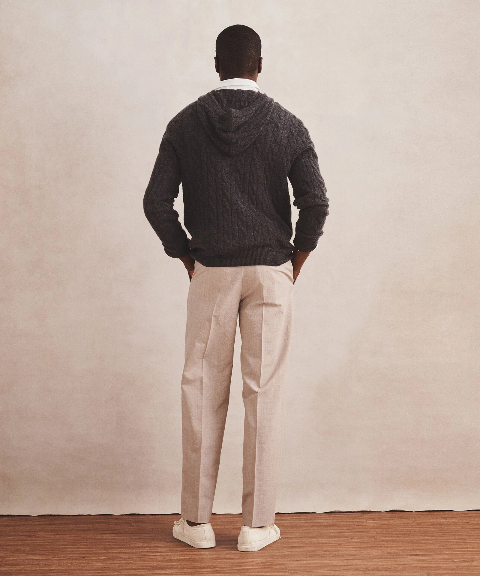 Lightweight Cashmere Cable Hoodie - Image 12