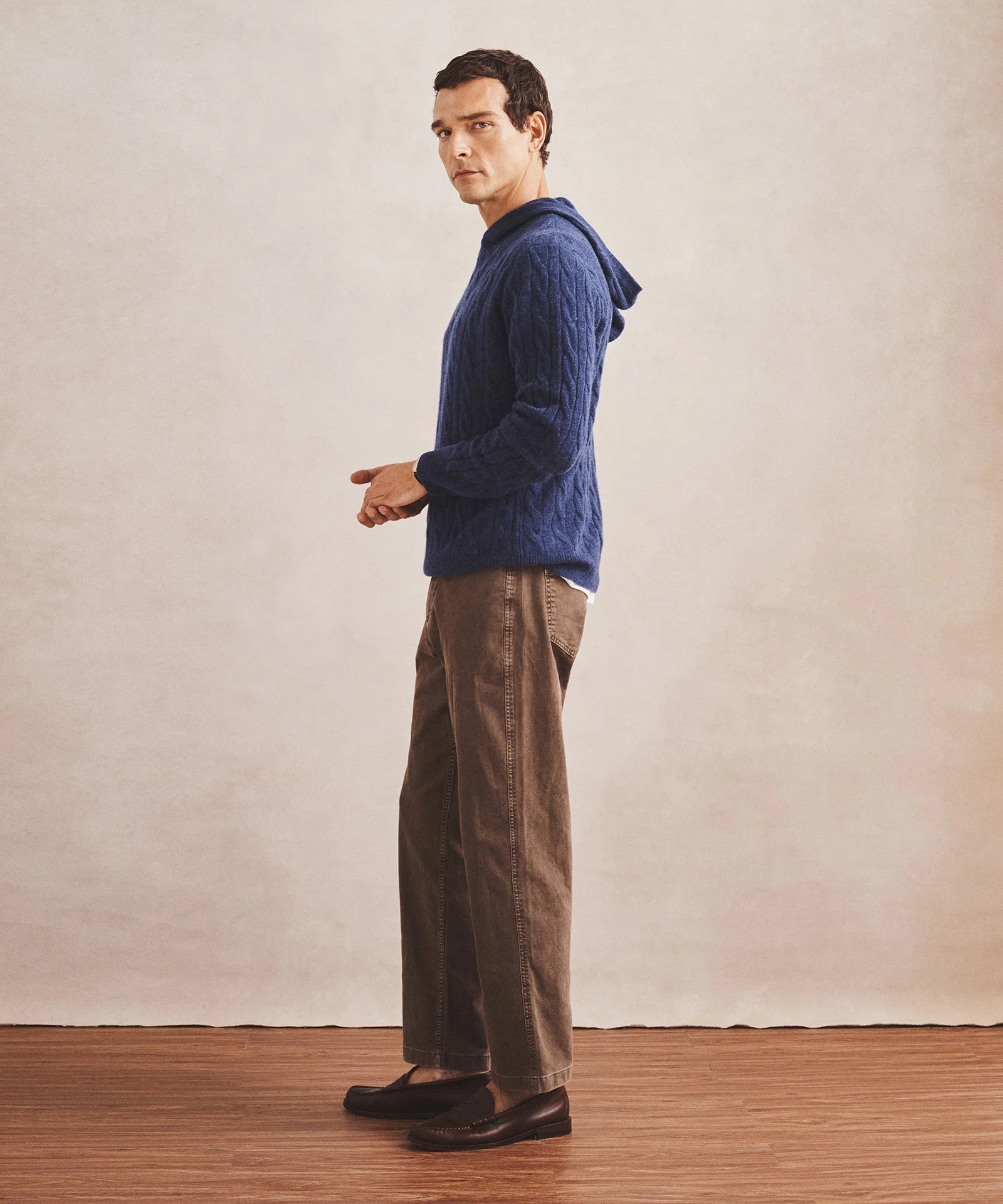Lightweight Cashmere Cable Hoodie - Image 6