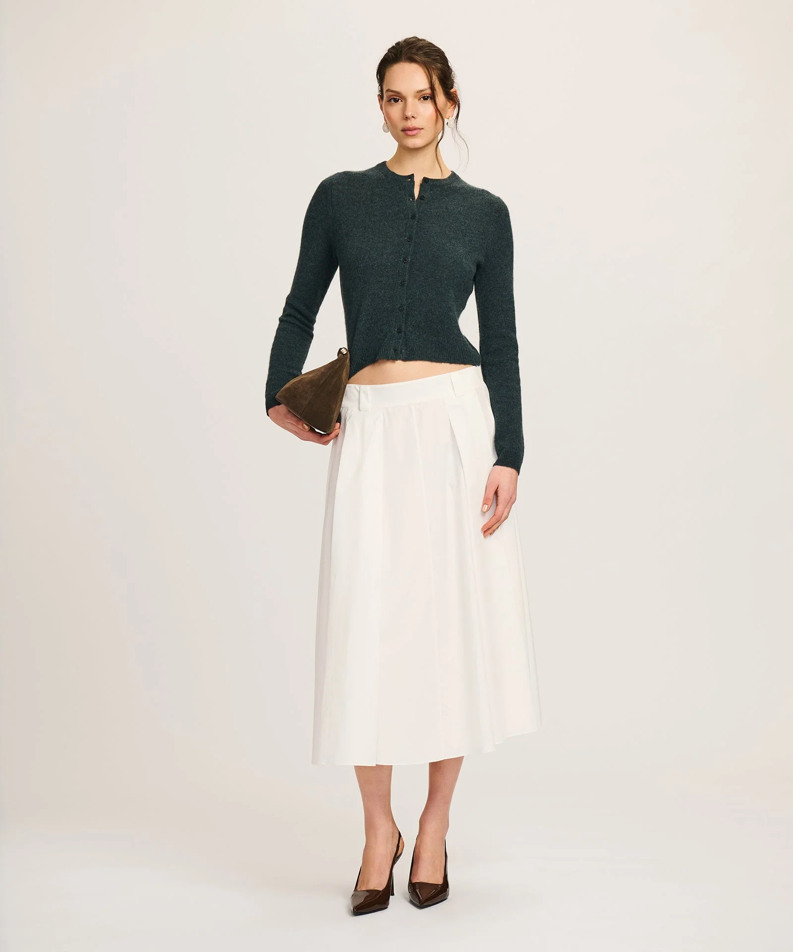 Lightweight Cashmere Cropped Cardigan - Image 9