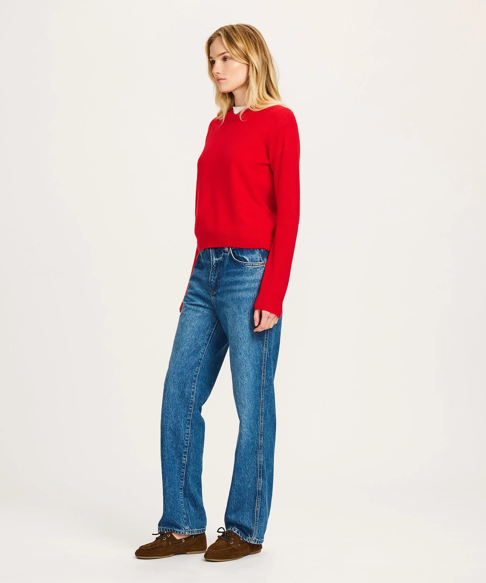 Lightweight Cashmere High V-Neck Sweater - Image 4