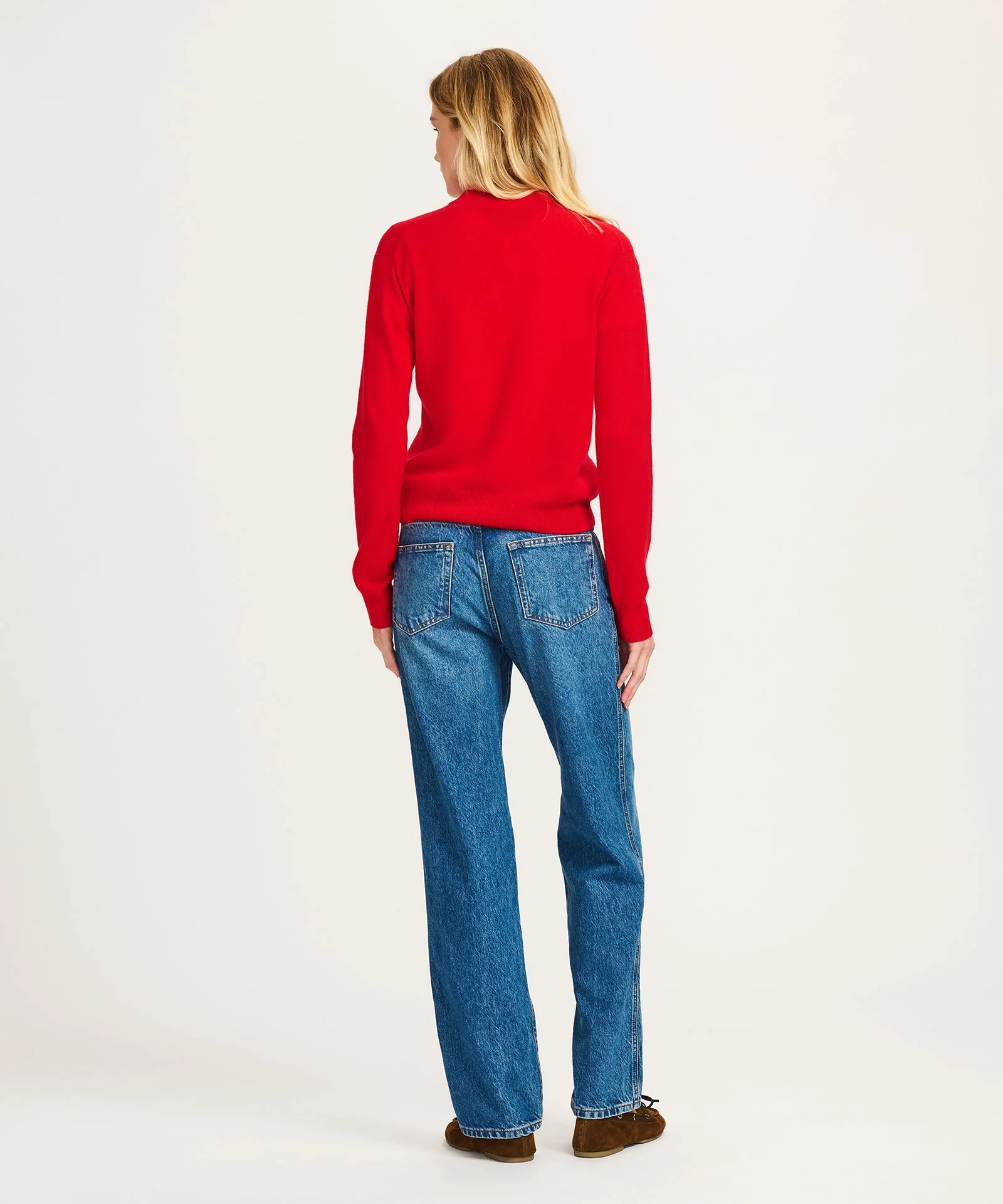 Lightweight Cashmere High V-Neck Sweater - Image 5