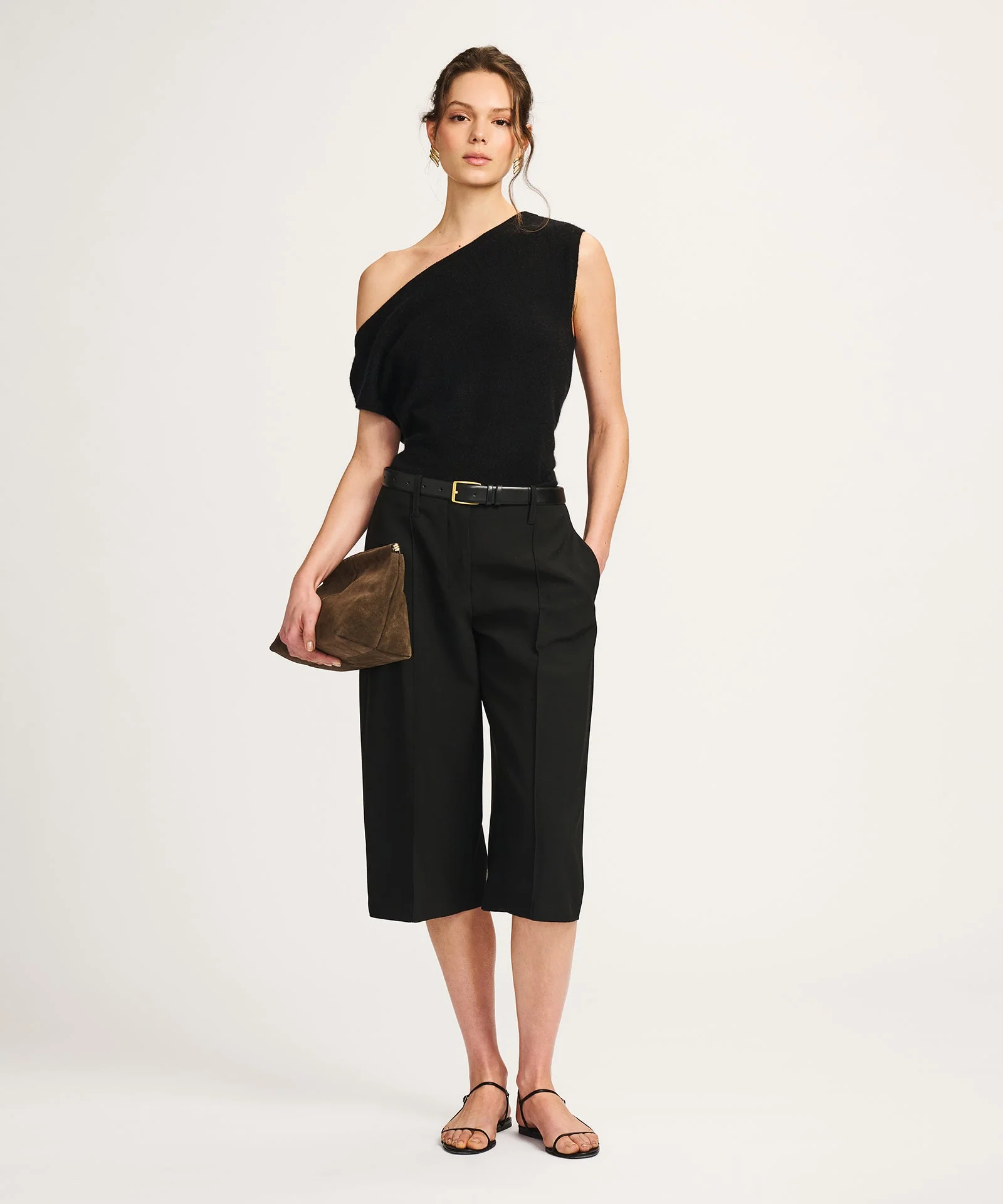 Lightweight Cashmere Off The Shoulder Tank - Image 7