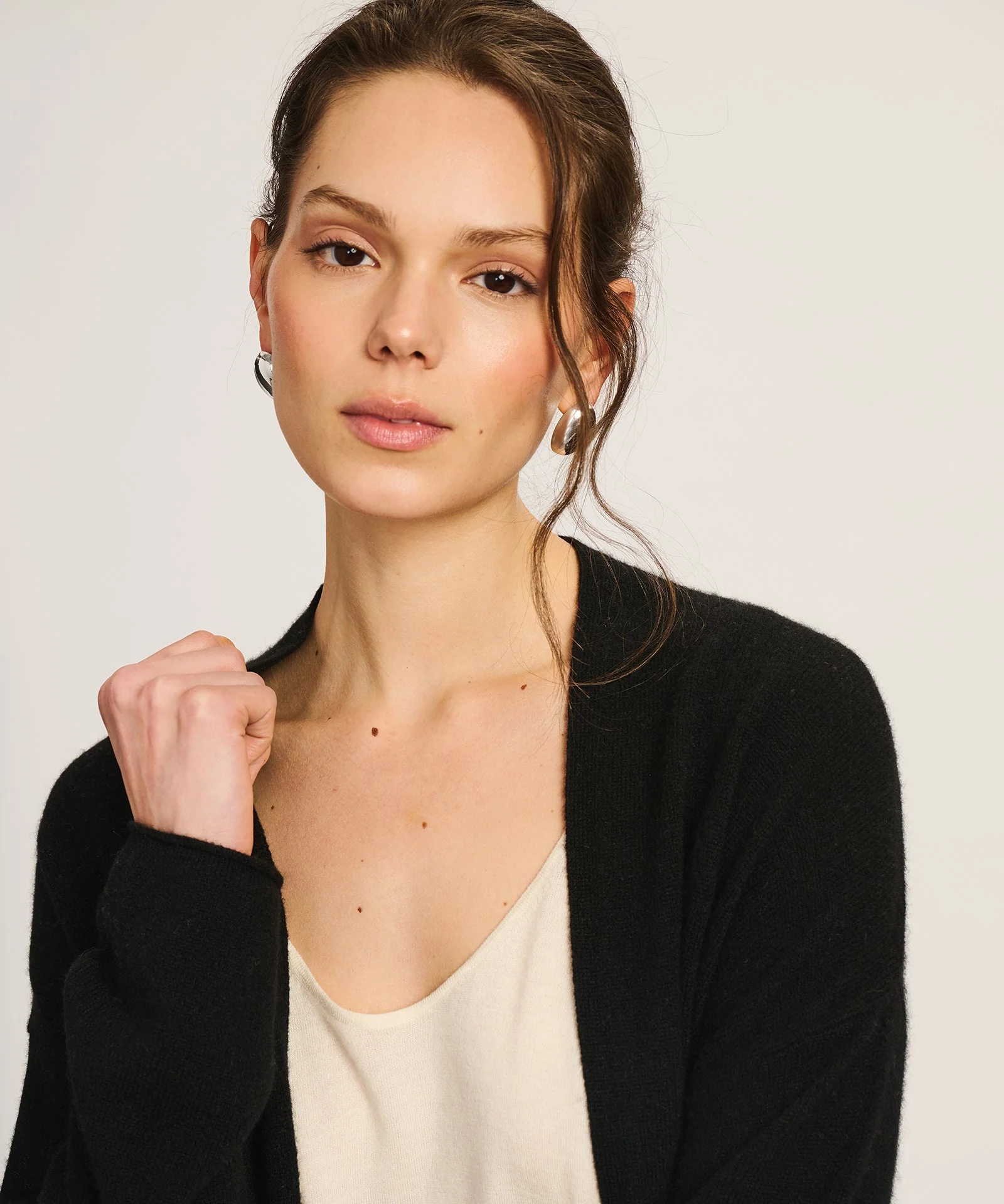 Lightweight Cashmere Open Front Cardigan - Image 12