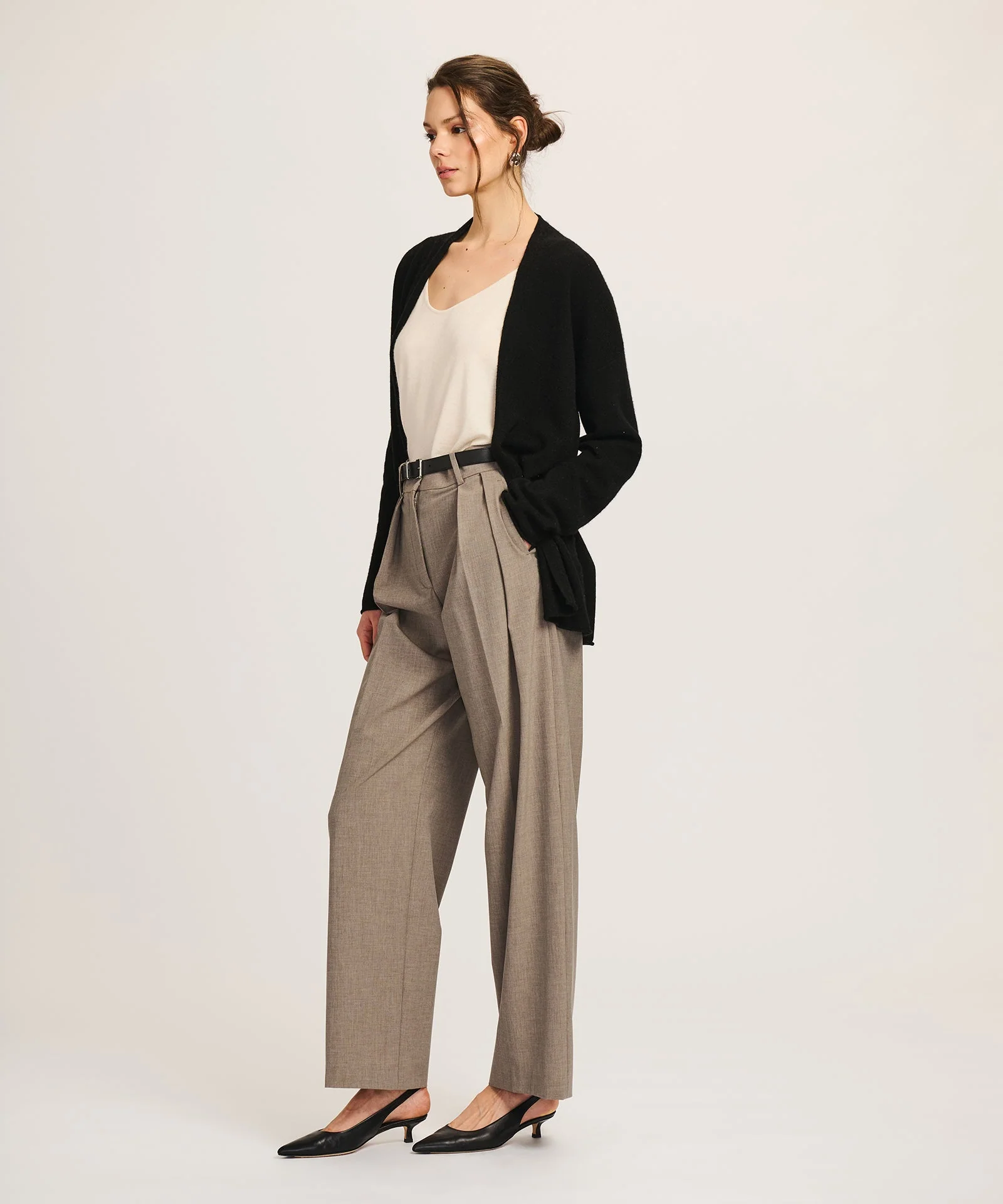 Lightweight Cashmere Open Front Cardigan - Image 14