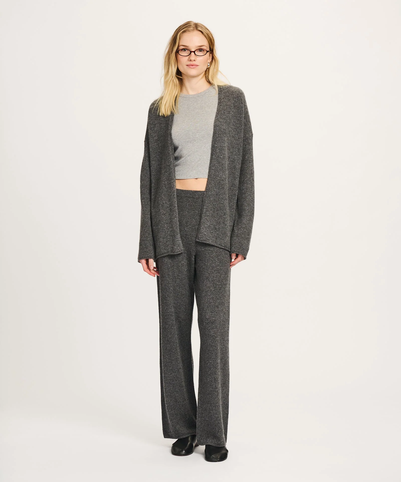 Lightweight Cashmere Open Front Cardigan - Image 7