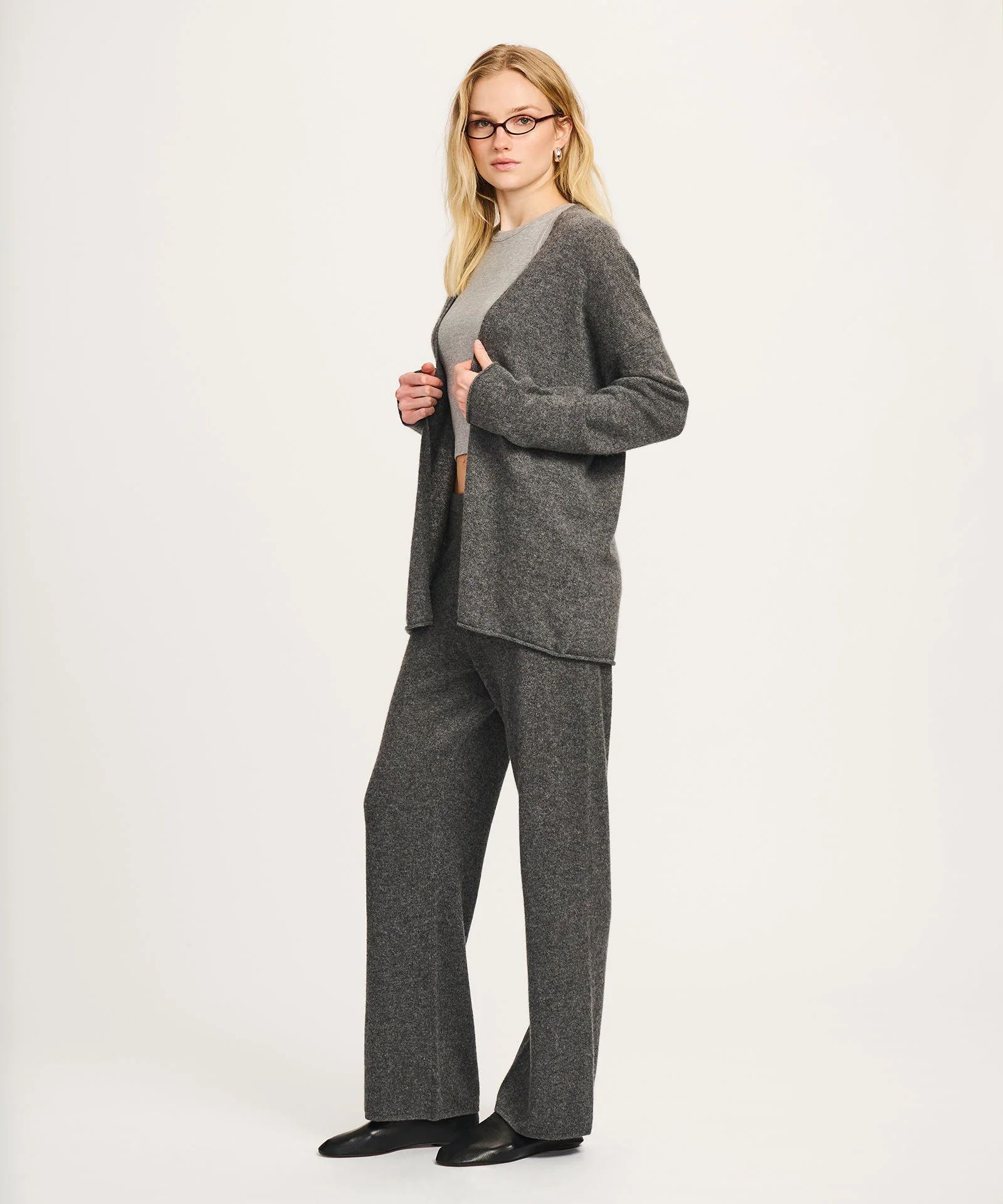 Lightweight Cashmere Open Front Cardigan - Image 9