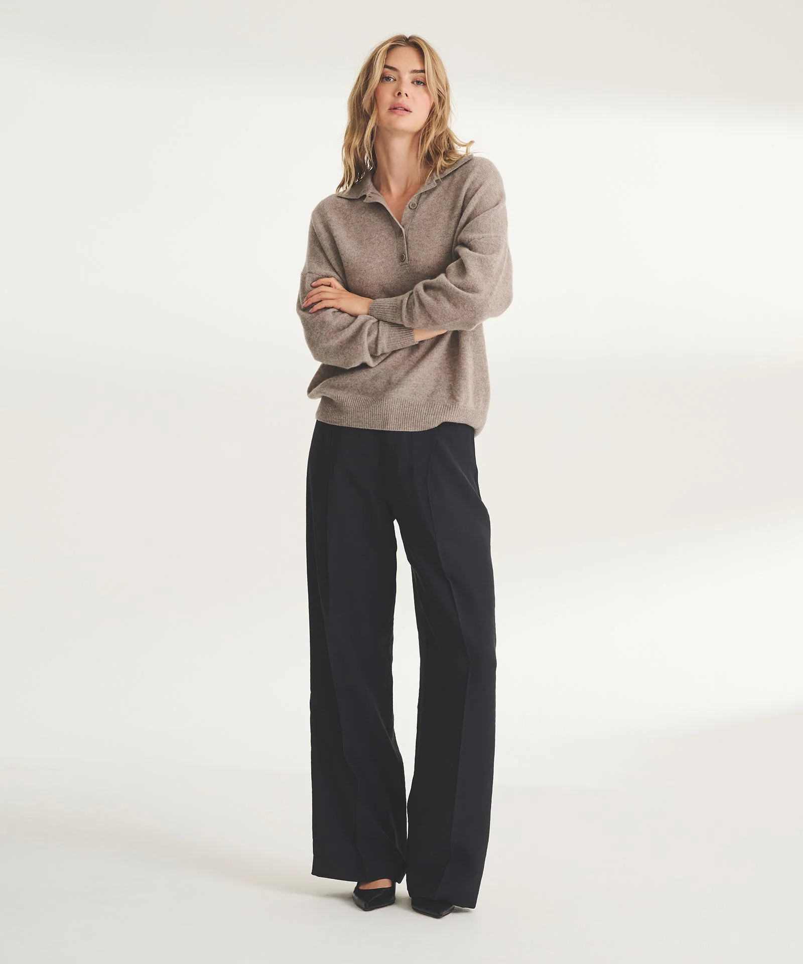 Lightweight Cashmere Oversized Polo - Image 4