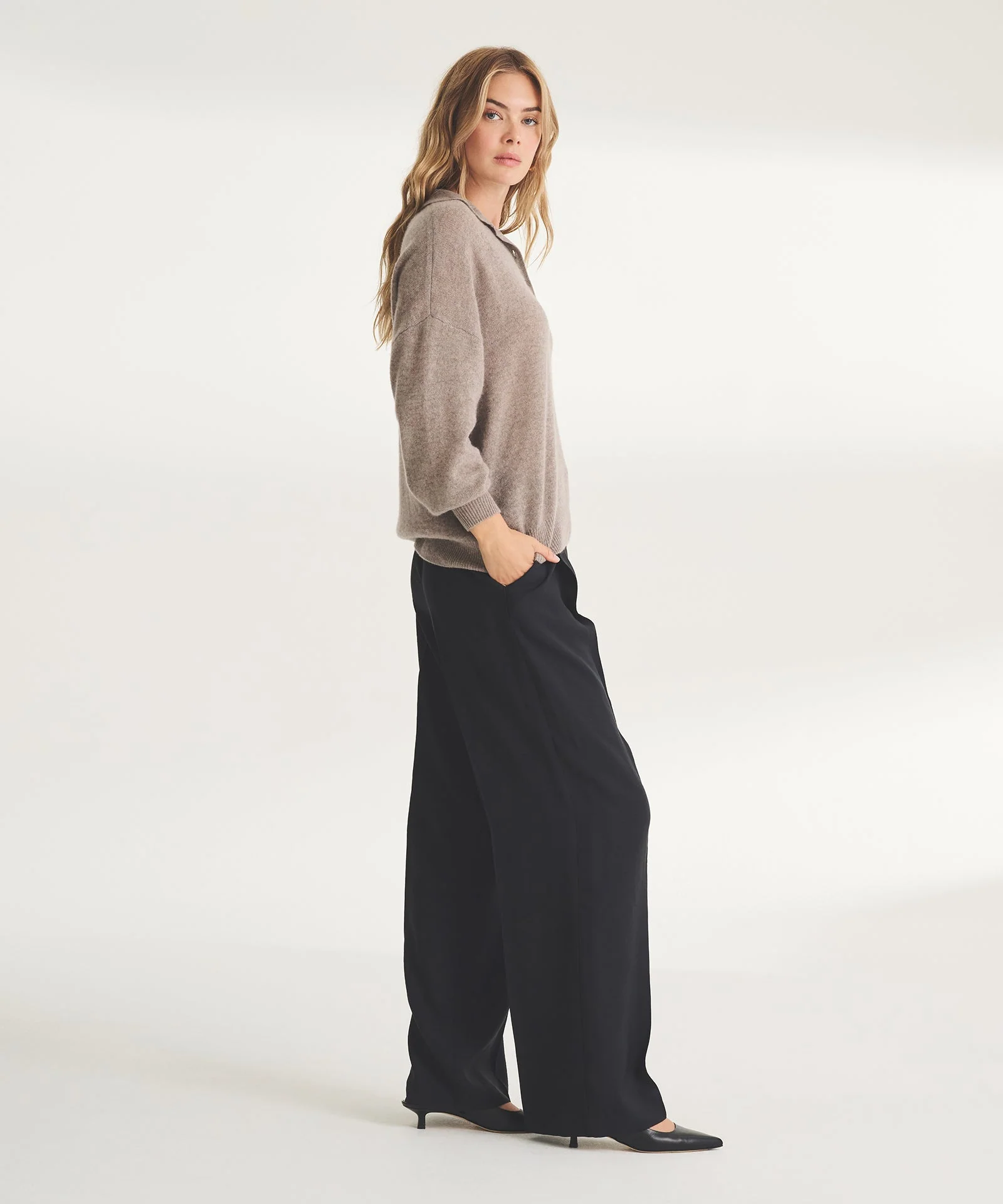 Lightweight Cashmere Oversized Polo - Image 5