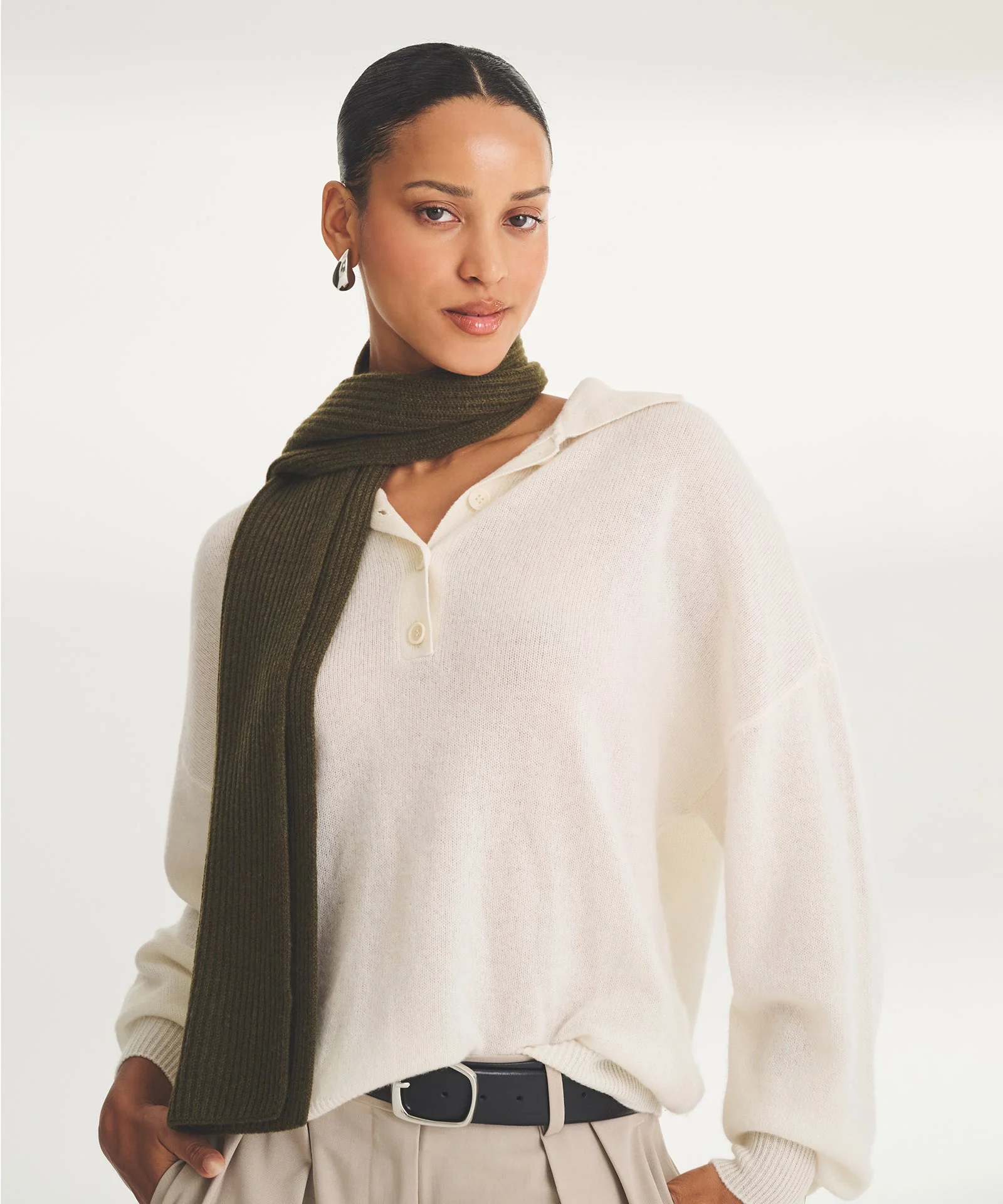 Lightweight Cashmere Oversized Polo - Image 8