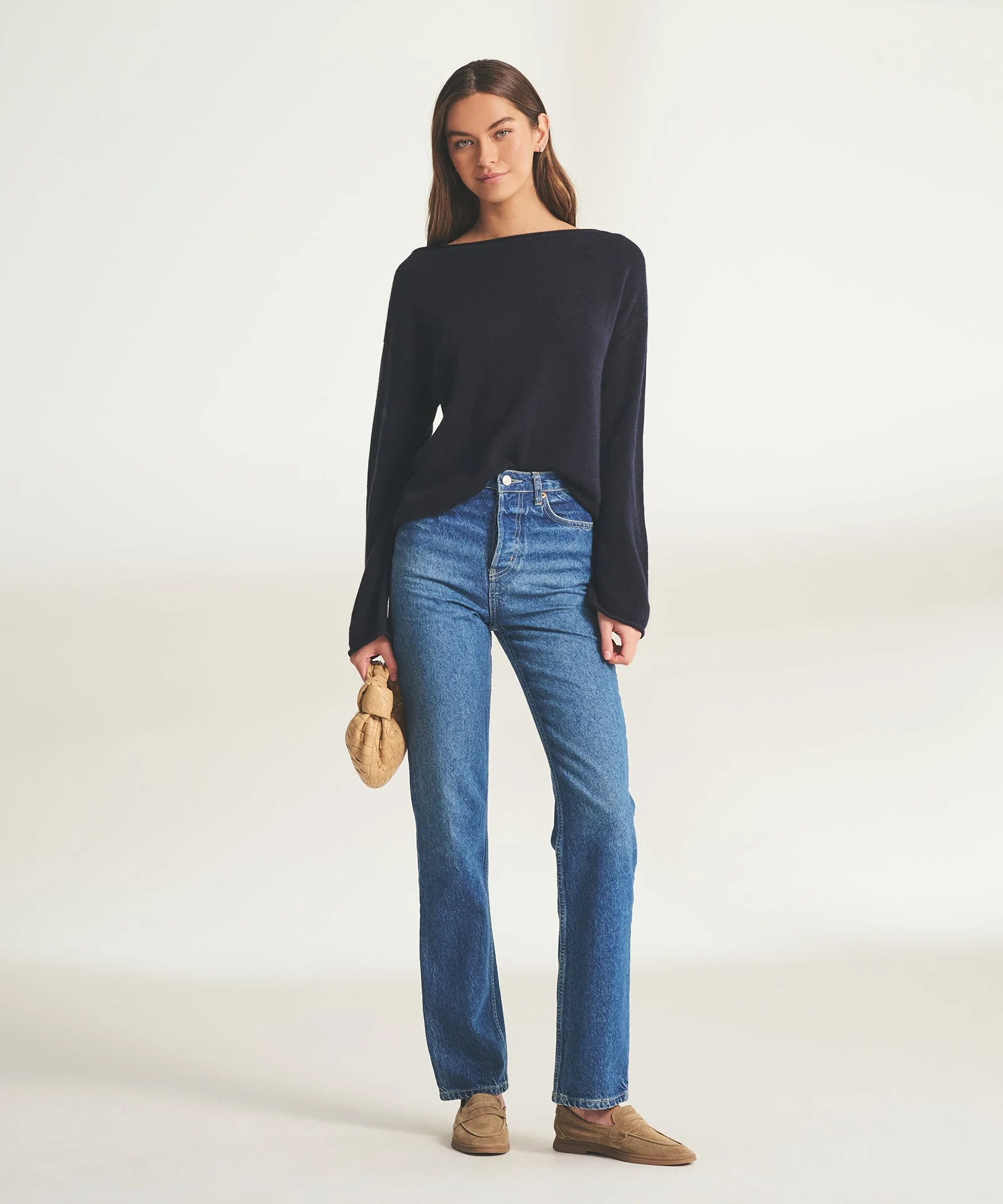 Lightweight Cashmere Relaxed Boatneck Sweater - Image 20