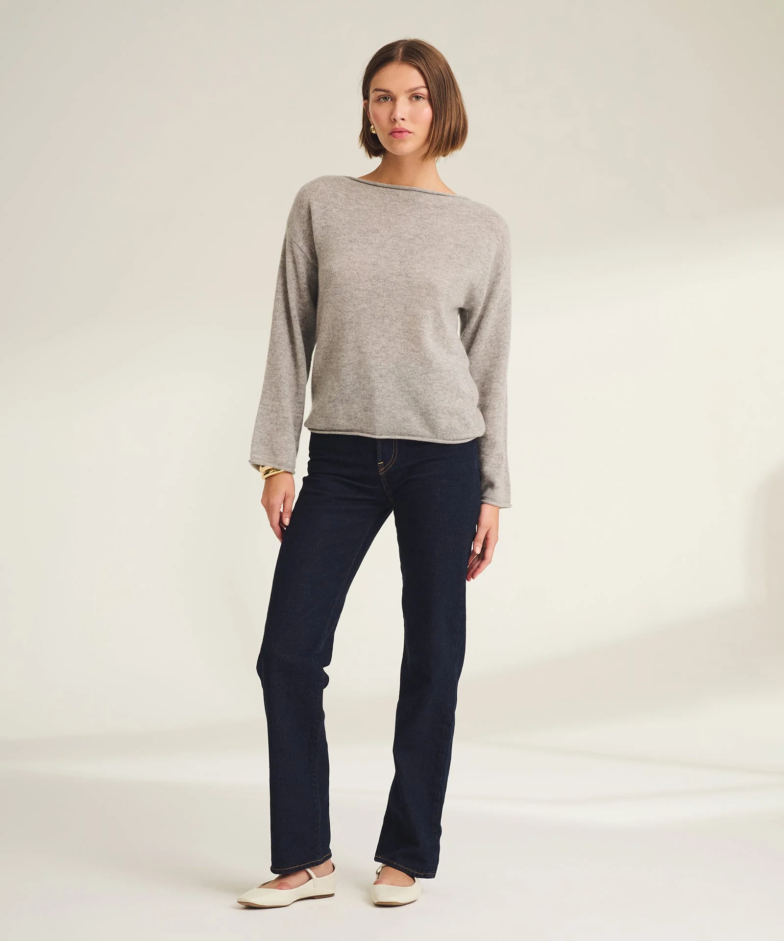 Lightweight Cashmere Relaxed Boatneck Sweater - Image 30