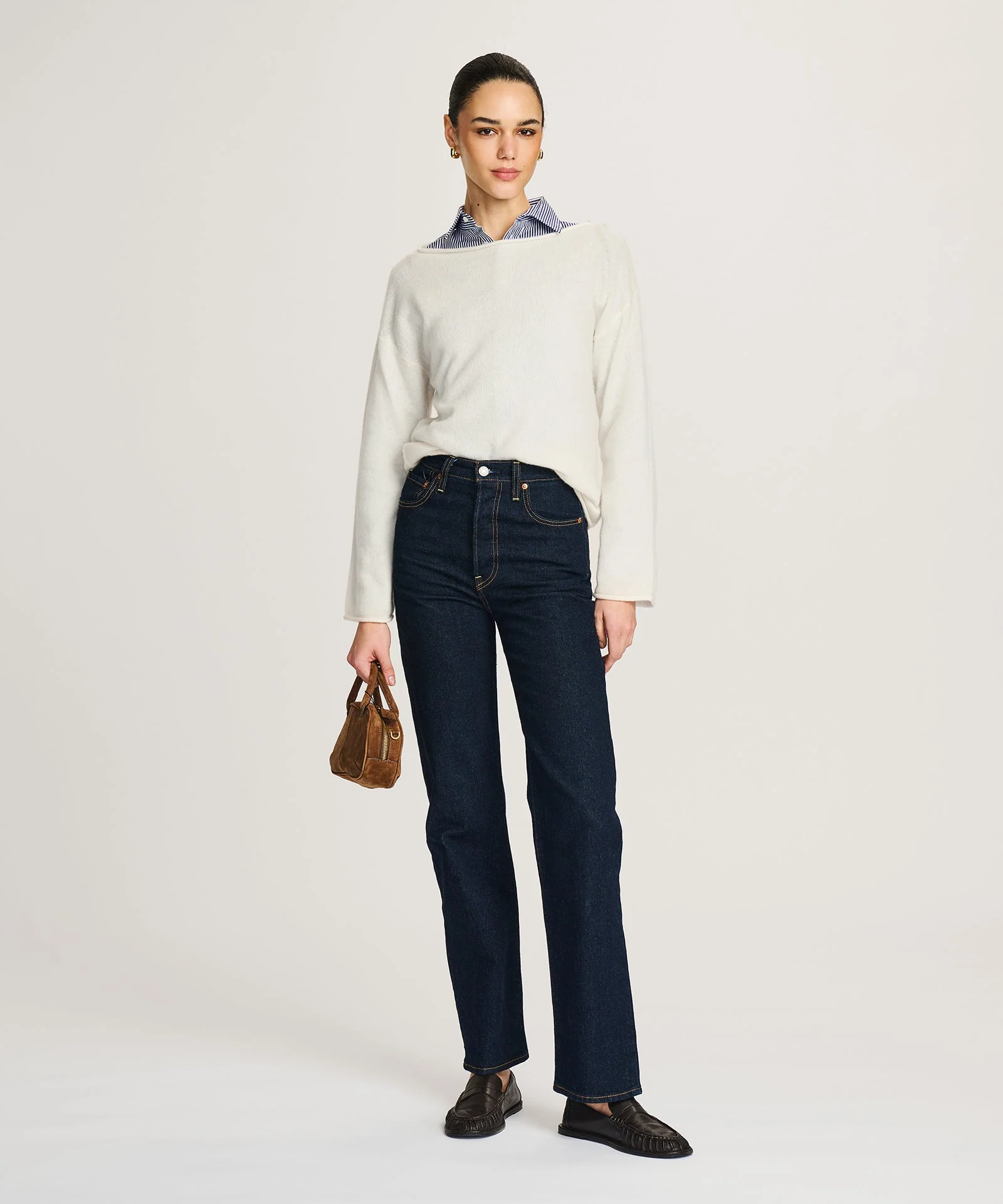 Lightweight Cashmere Relaxed Boatneck Sweater - Image 33