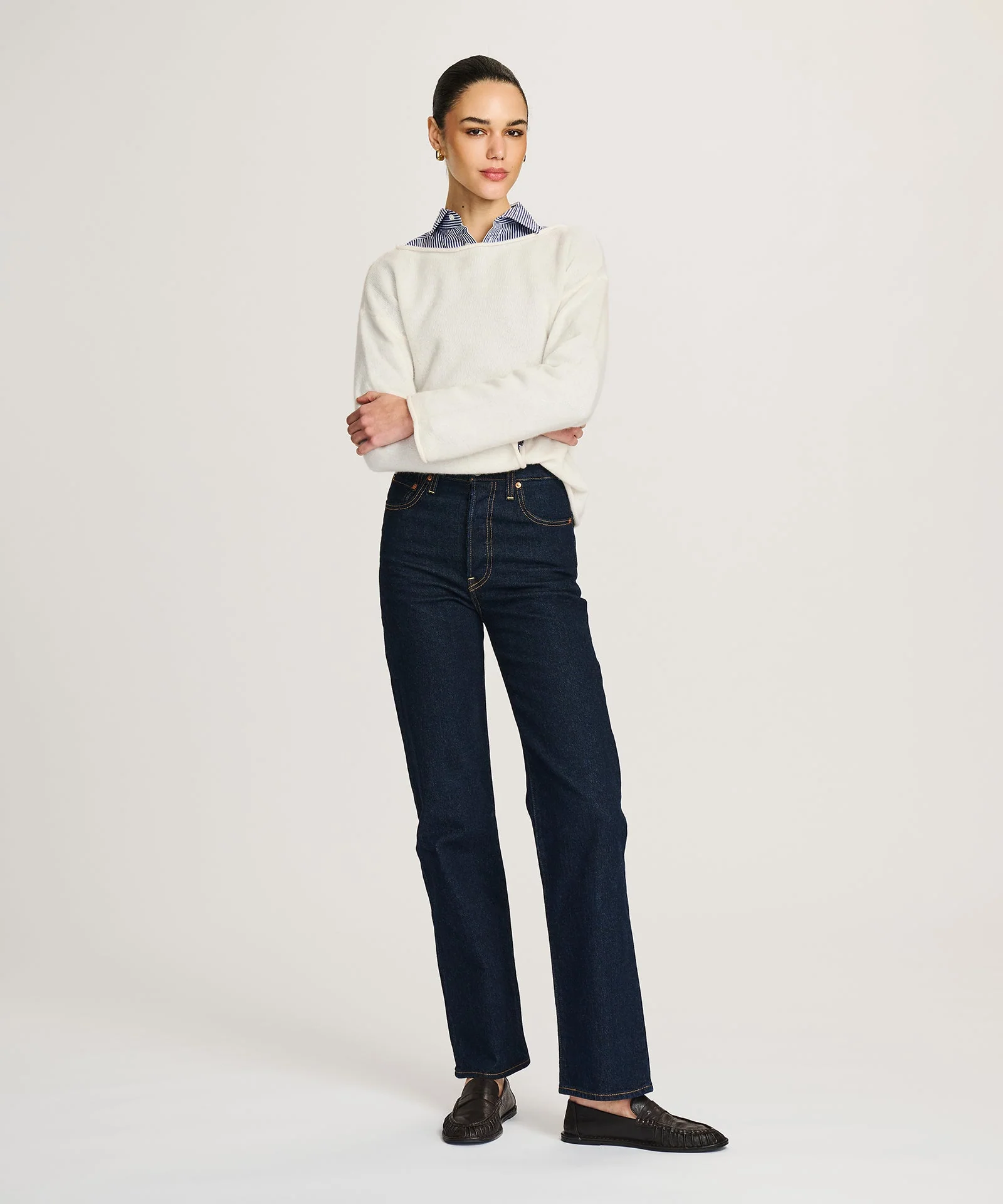 Lightweight Cashmere Relaxed Boatneck Sweater - Image 34