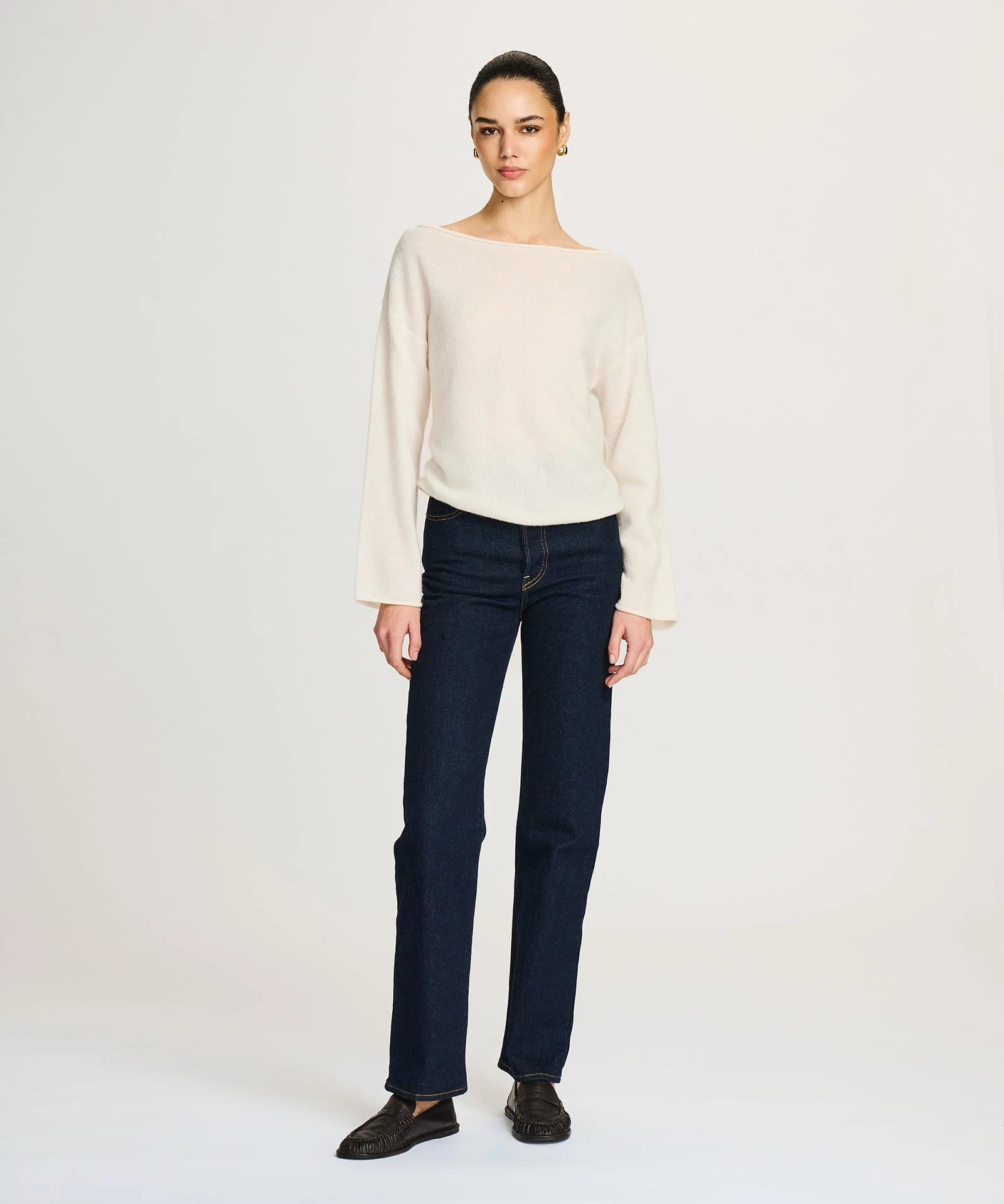 Lightweight Cashmere Relaxed Boatneck Sweater - Image 35