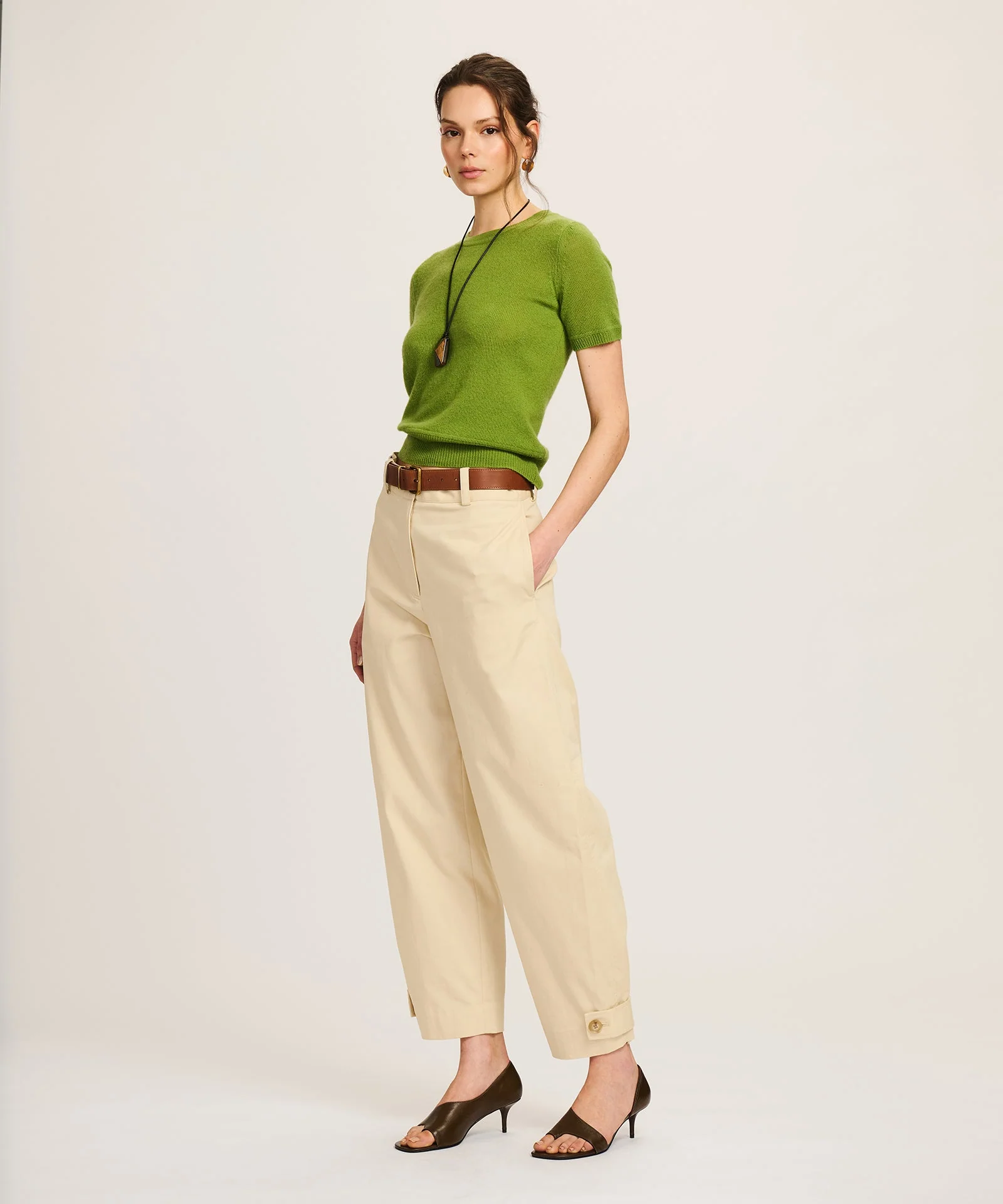 Lightweight Cashmere Short Sleeve Sweater - Image 10