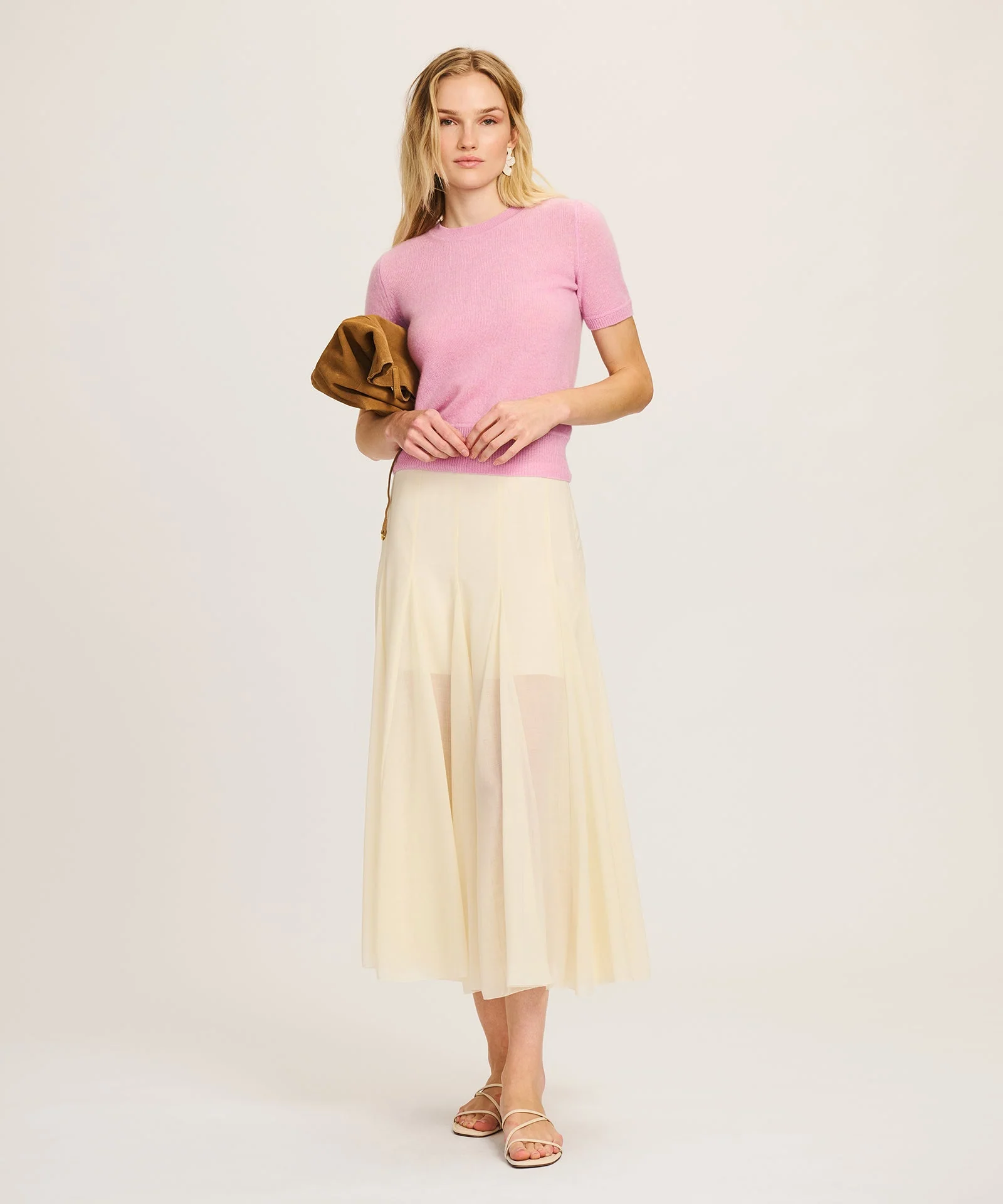 Lightweight Cashmere Short Sleeve Sweater - Image 4